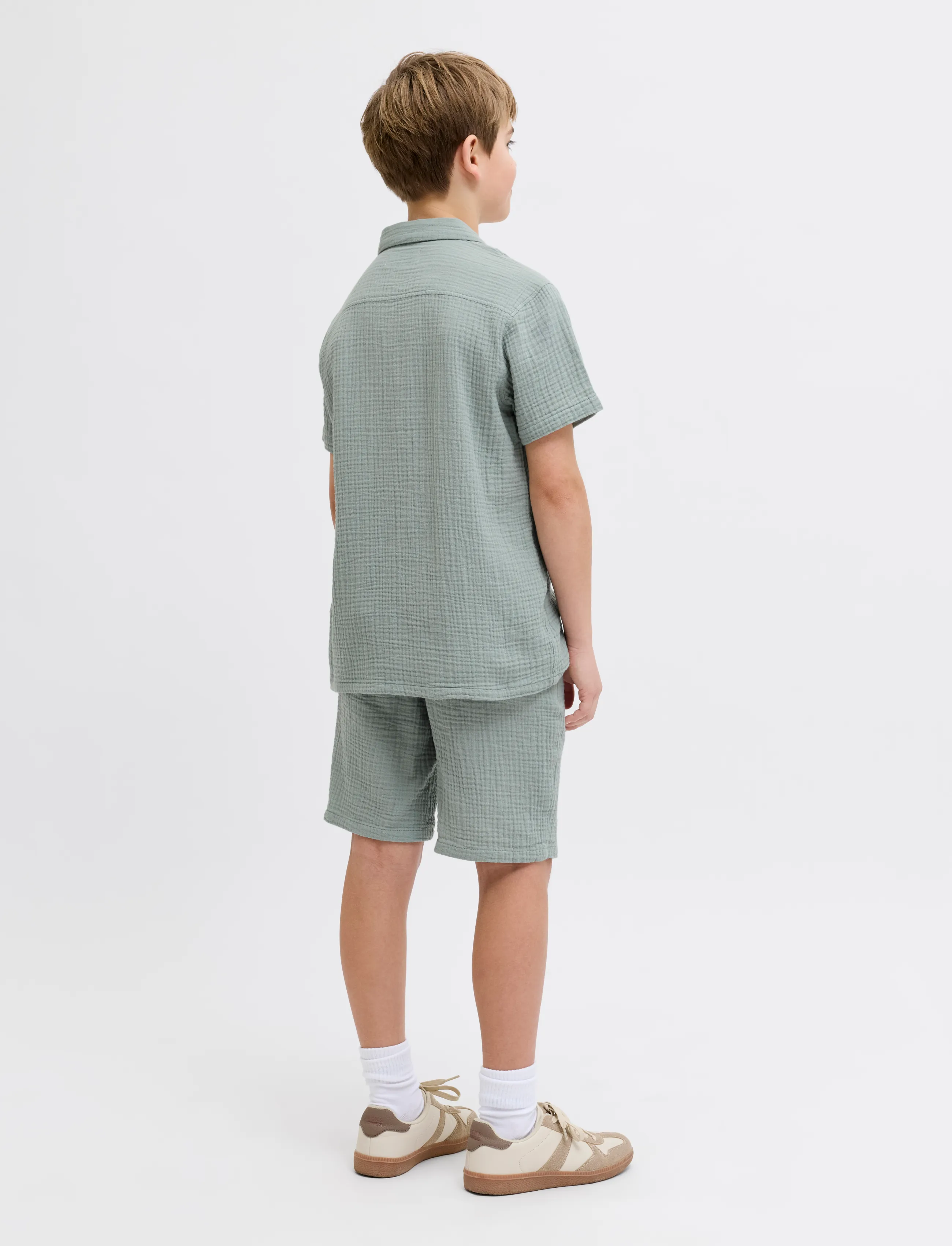 JJ REBEL - JREBJASON PATRICK JOGGER SHORT SRT JNR - gode sommertilbud - slate gray - 3