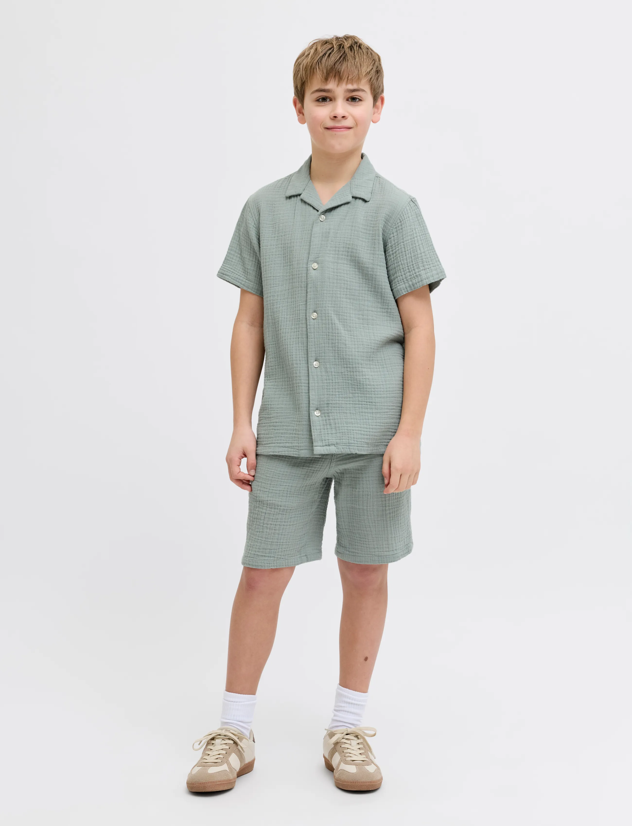 JJ REBEL - JREBJASON PATRICK JOGGER SHORT SRT JNR - gode sommertilbud - slate gray - 4