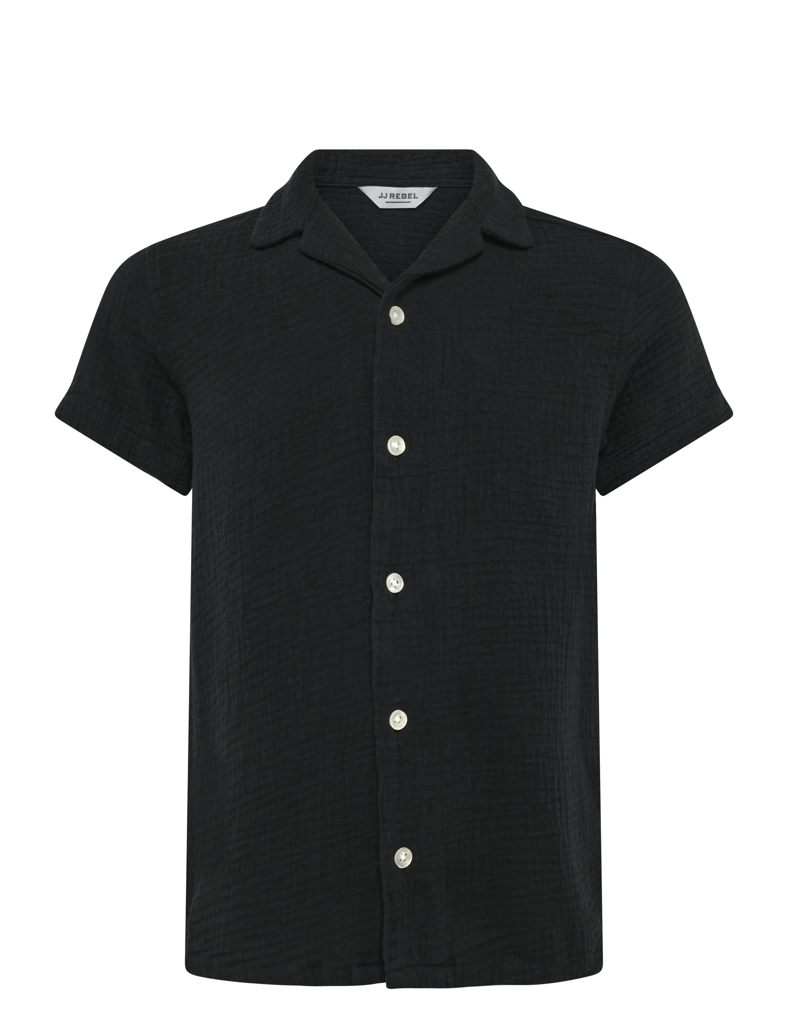 JJ REBEL JREBJASON PATRICK RESORT SHIRT SS JNR - Kurzärmlige Hemden - BLACK / black