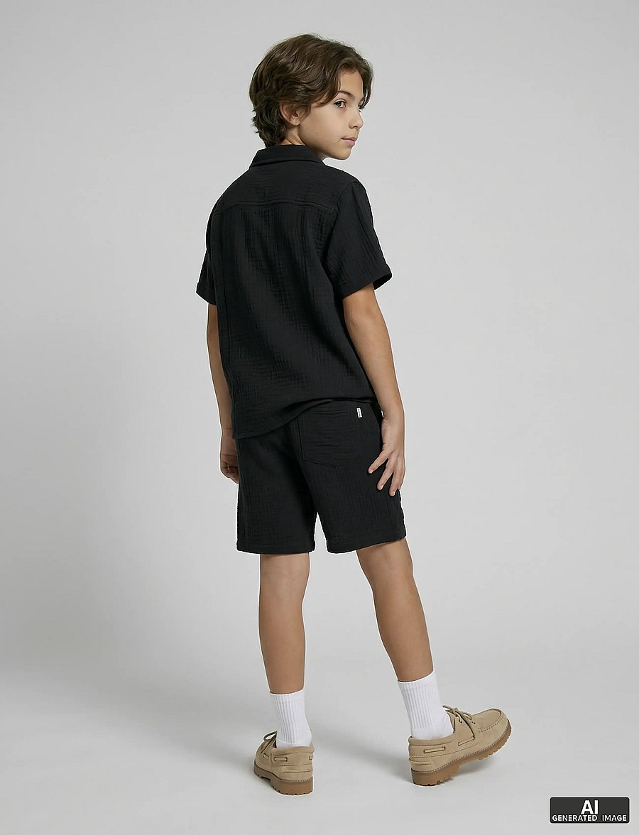 JJ REBEL - JREBJASON PATRICK RESORT SHIRT SS JNR - krekli ar īsām piedurknēm - black - 3