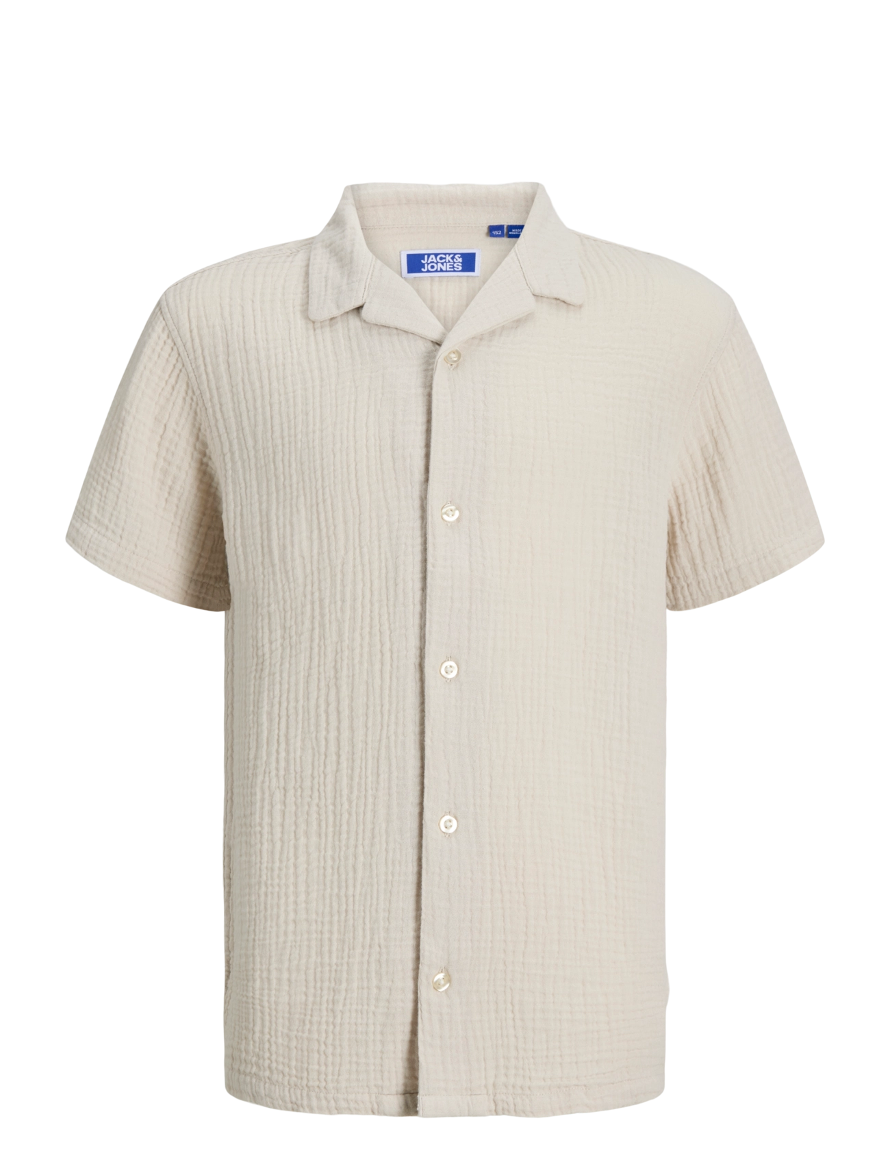 JJ REBEL JREBJASON PATRICK RESORT SHIRT SS JNR - Kortærmede skjorter - MOONBEAM / cream