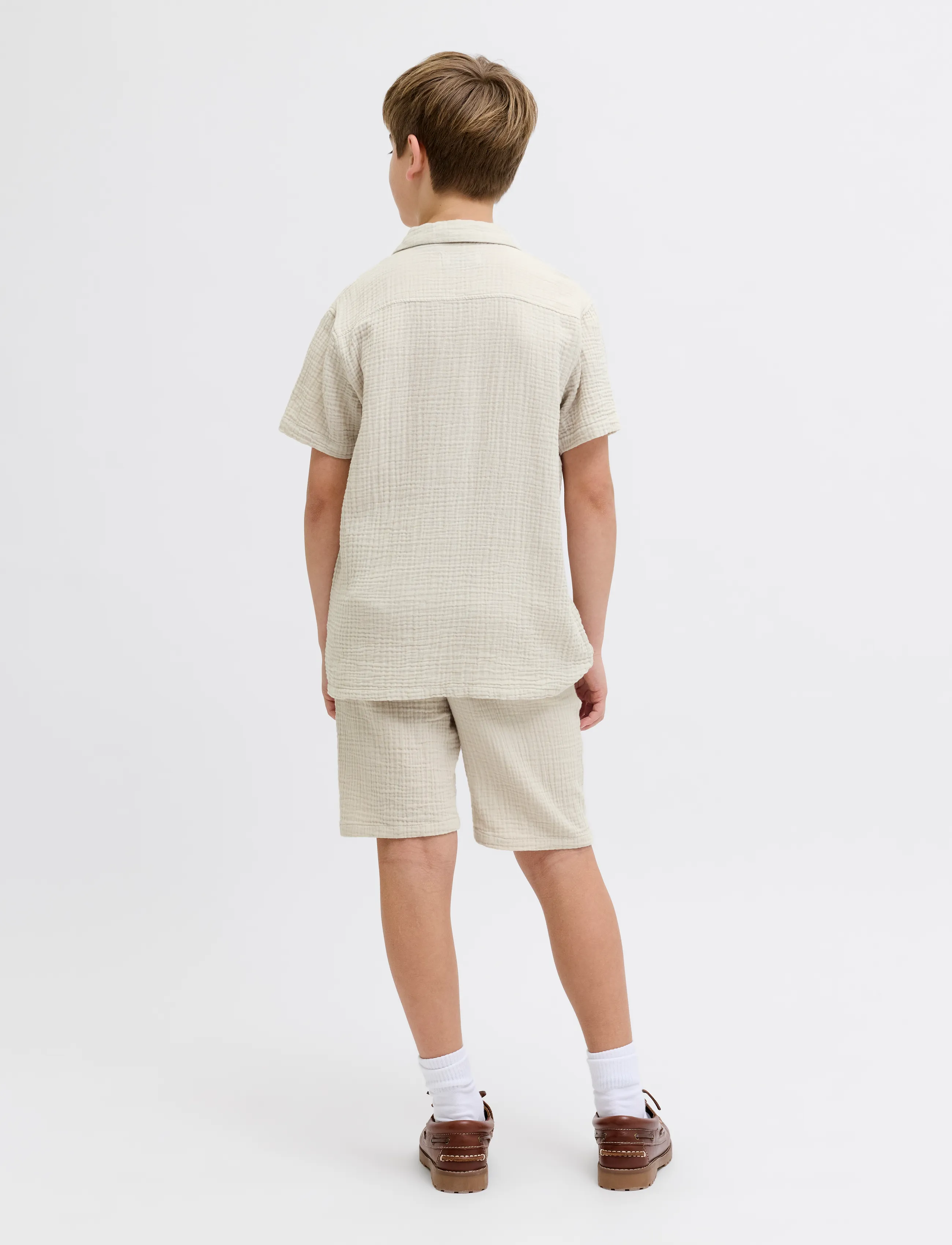 JJ REBEL - JREBJASON PATRICK RESORT SHIRT SS JNR - kortærmede skjorter - moonbeam - 3