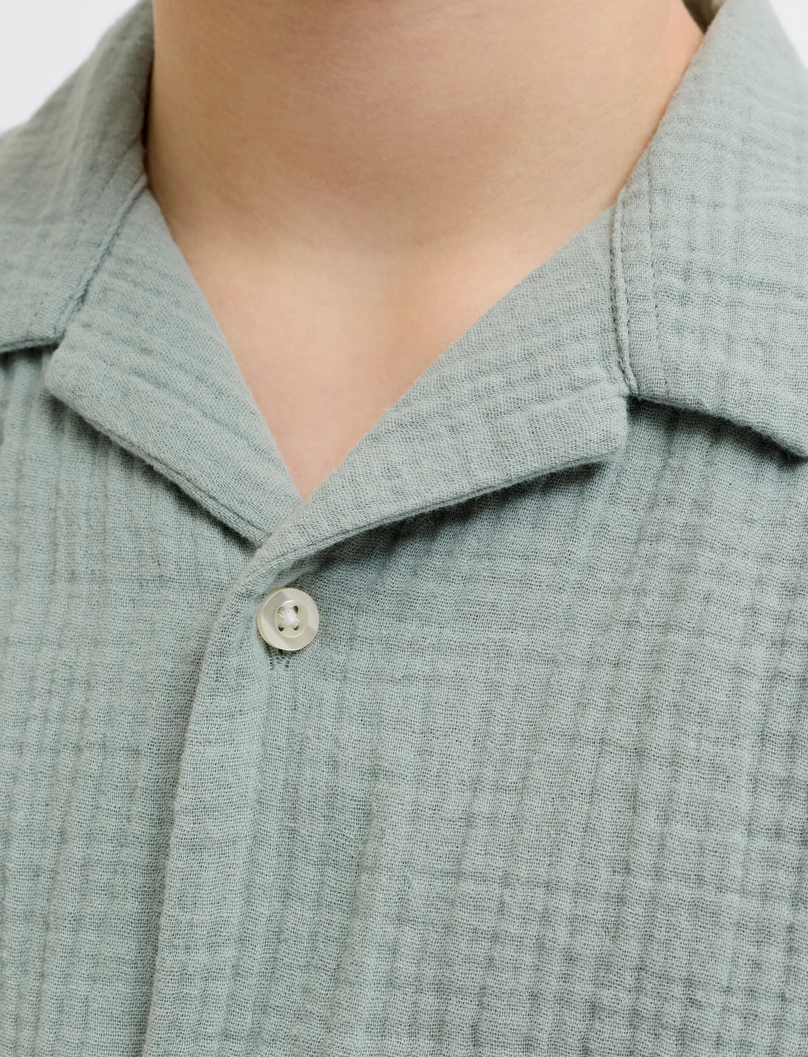 JJ REBEL - JREBJASON PATRICK RESORT SHIRT SS JNR - kortærmede skjorter - slate gray - 5