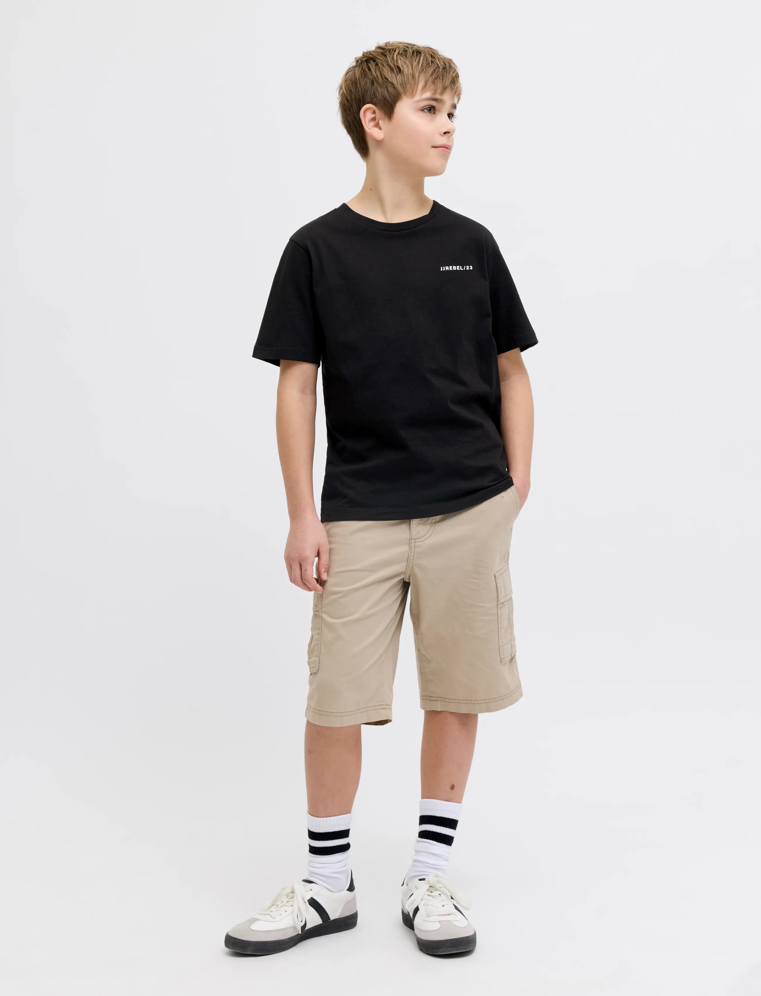 JJ REBEL - JREBEDDIE SS TEE JNR - kortærmede t-shirts - black - 4