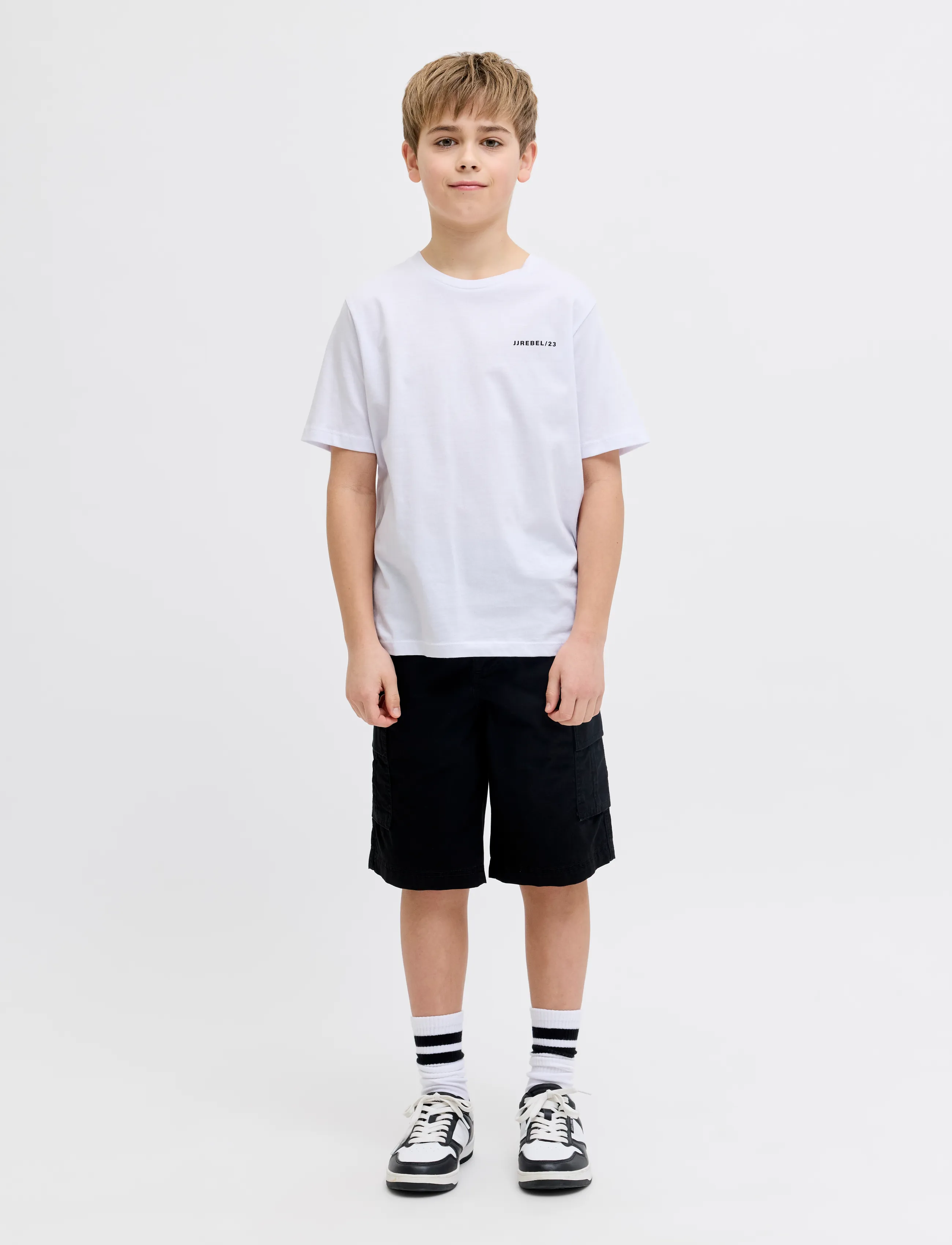 JJ REBEL - JREBEDDIE SS TEE JNR - kortærmede t-shirts - white - 4