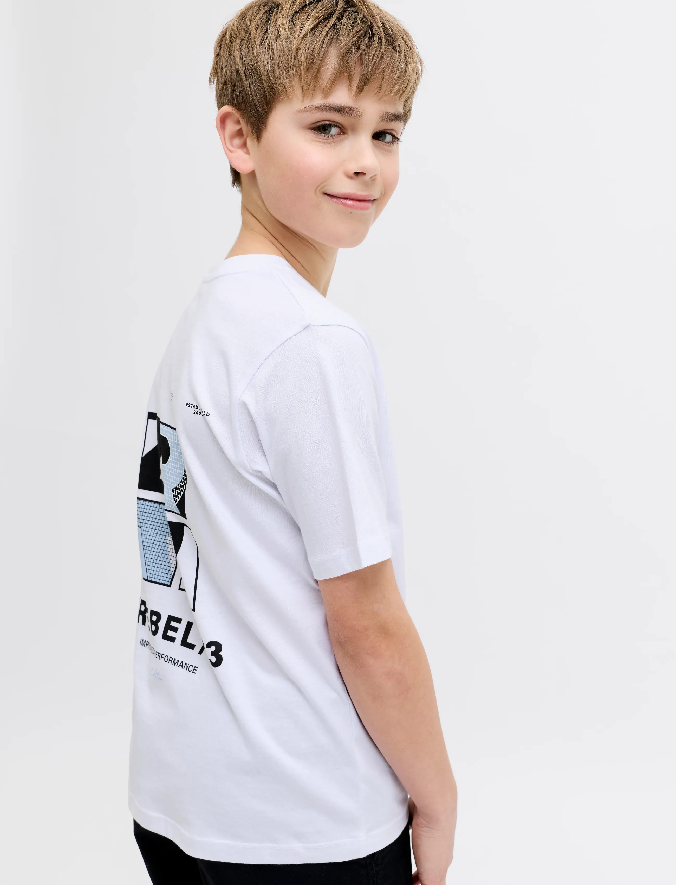 JJ REBEL - JREBEDDIE SS TEE JNR - kortærmede t-shirts - white - 5