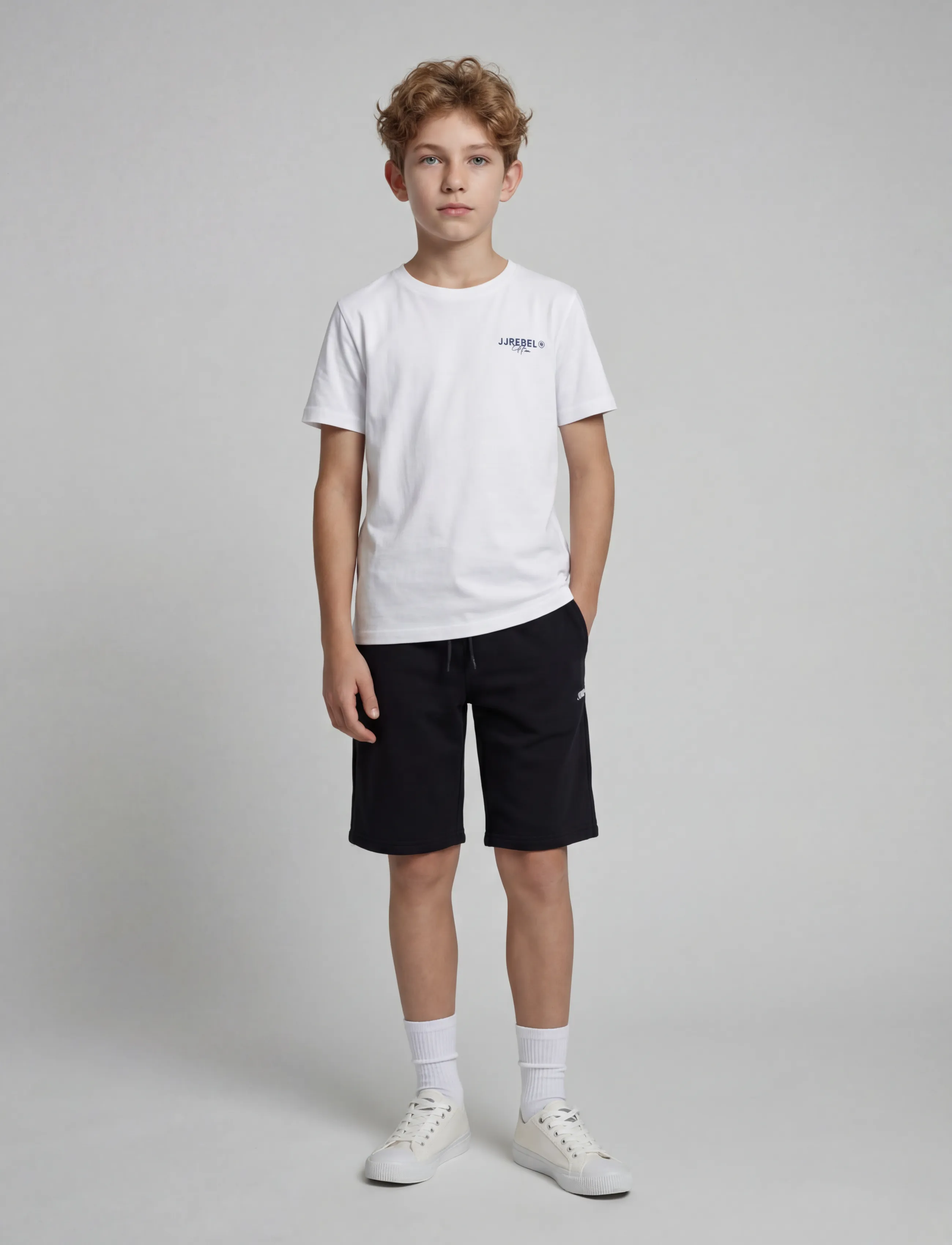 JJ REBEL - JREBGORM REG REBEL LOGO SW SHORTS SN JNR - sweatshorts - black - 4