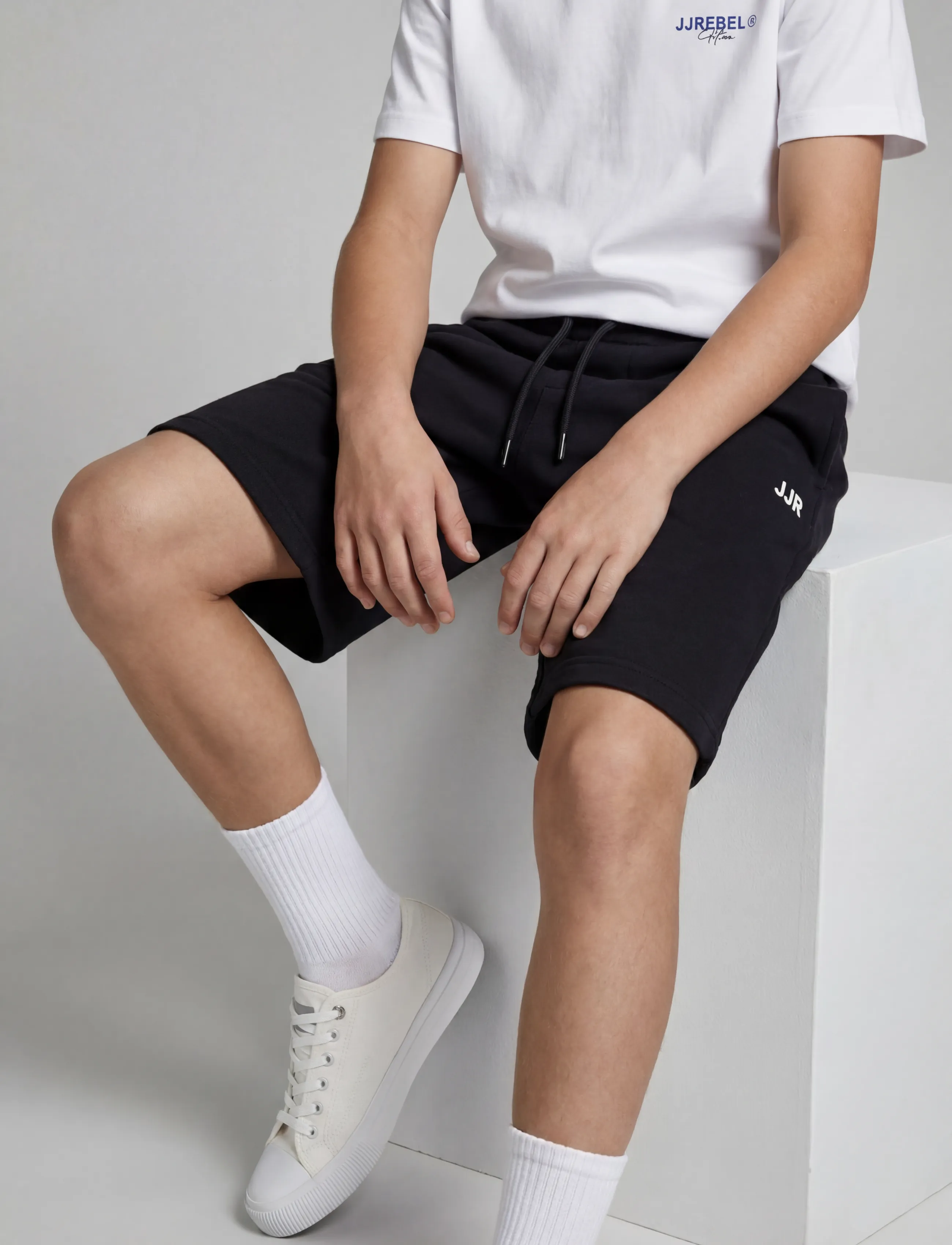 JJ REBEL - JREBGORM REG REBEL LOGO SW SHORTS SN JNR - sweatshorts - black - 5