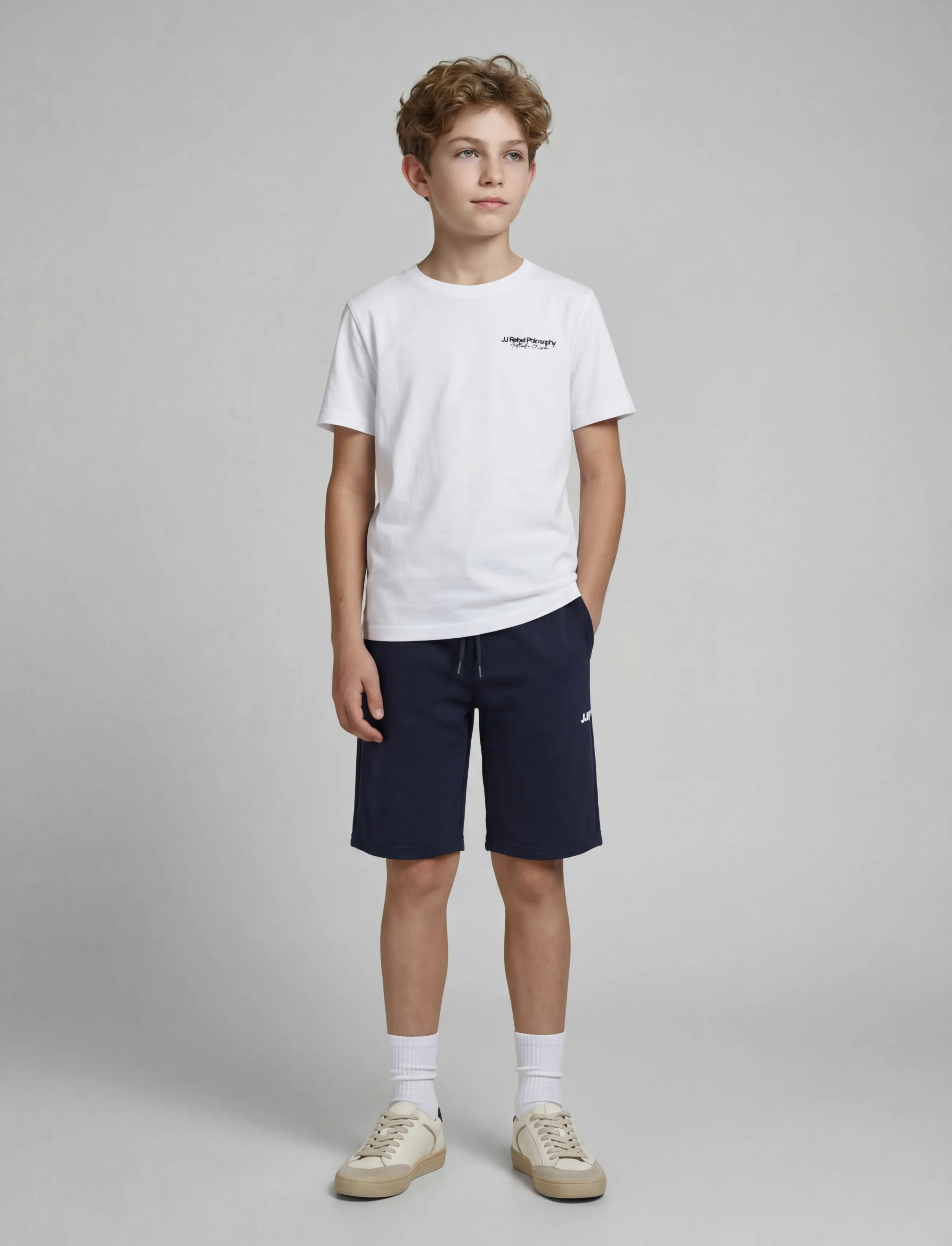 JJ REBEL - JREBGORM REG REBEL LOGO SW SHORTS SN JNR - sweatshorts - sky captain - 4