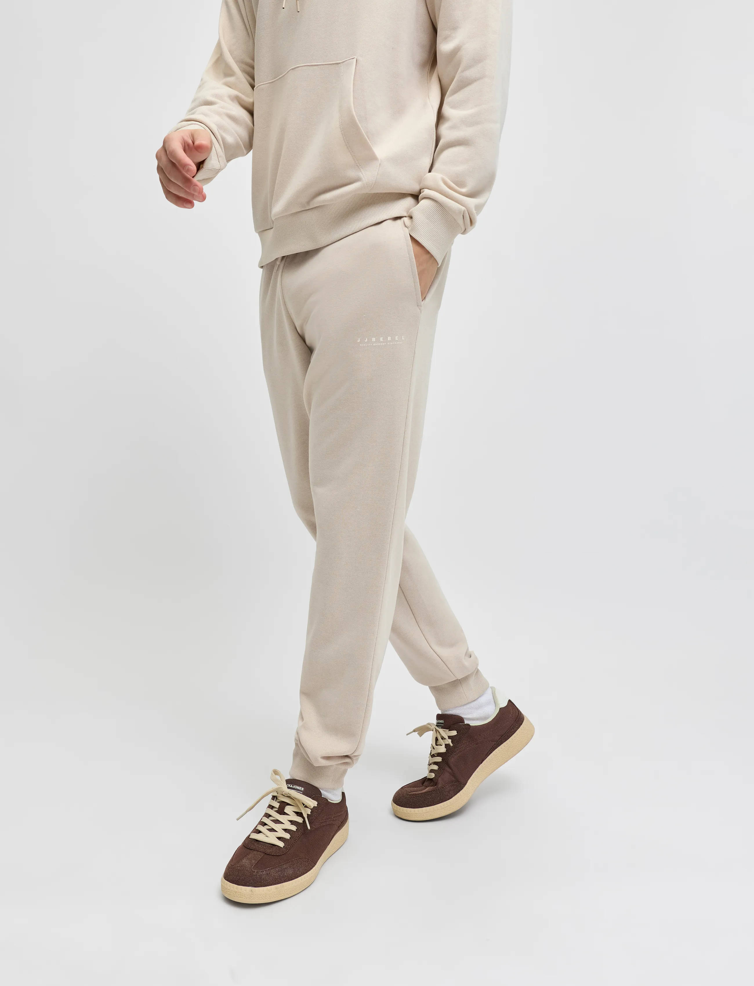 JJ REBEL - JREBROCKY LOGO SWEAT PANTS - laveste priser - moonbeam - 5