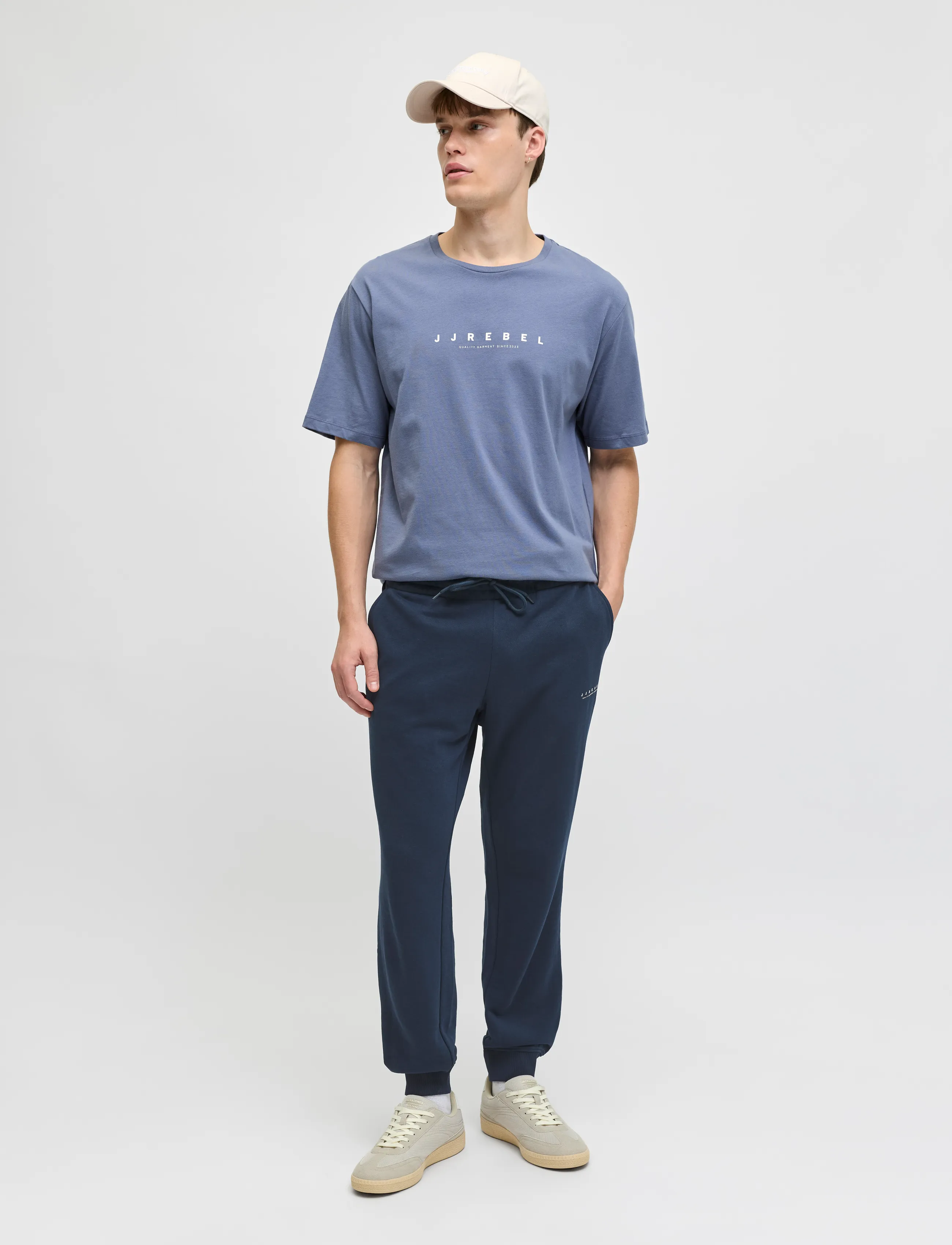 JJ REBEL - JREBROCKY LOGO SWEAT PANTS - laveste priser - navy blazer - 4