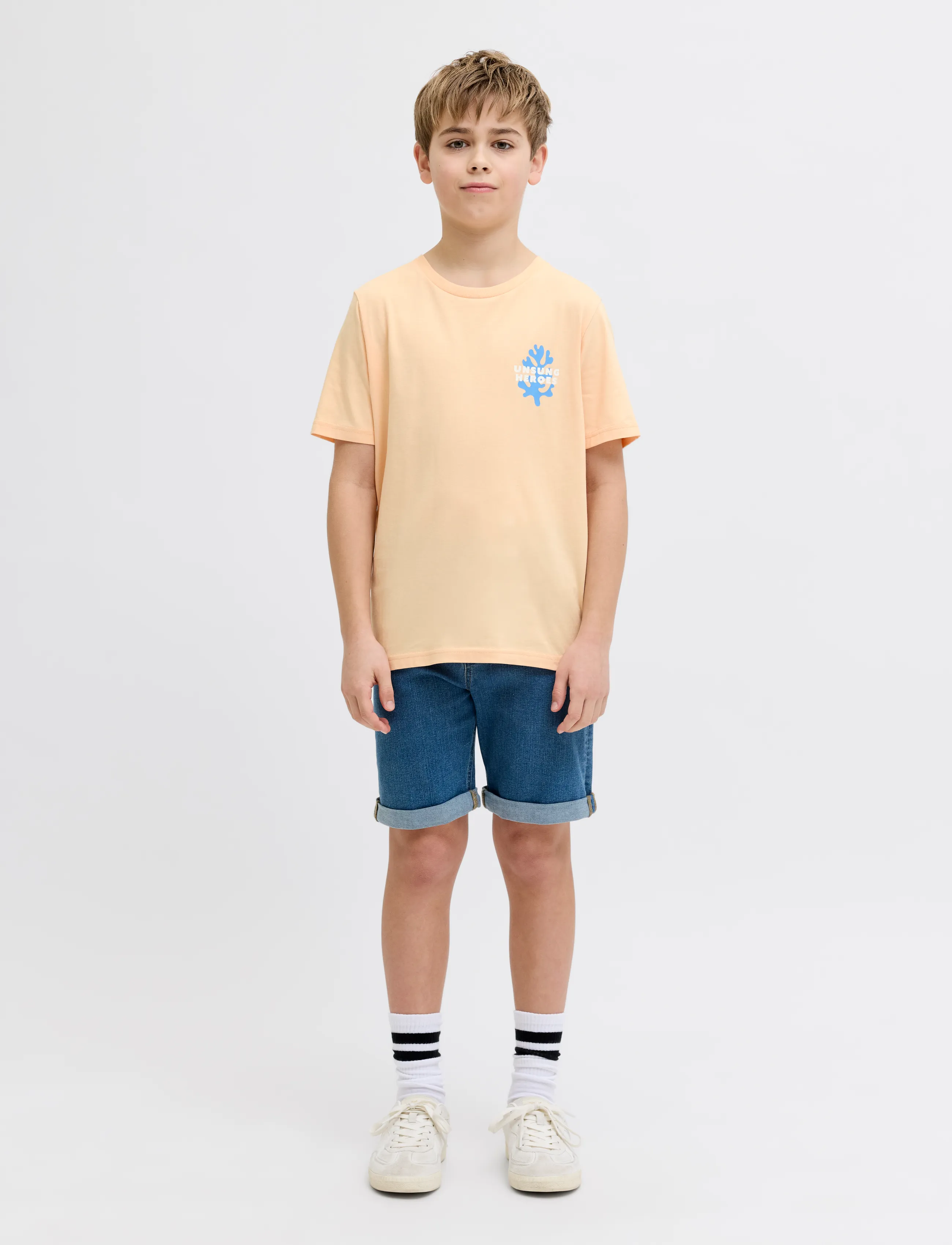 JJ REBEL - JREBANTONIO SS TEE JNR - apricot ice - 4