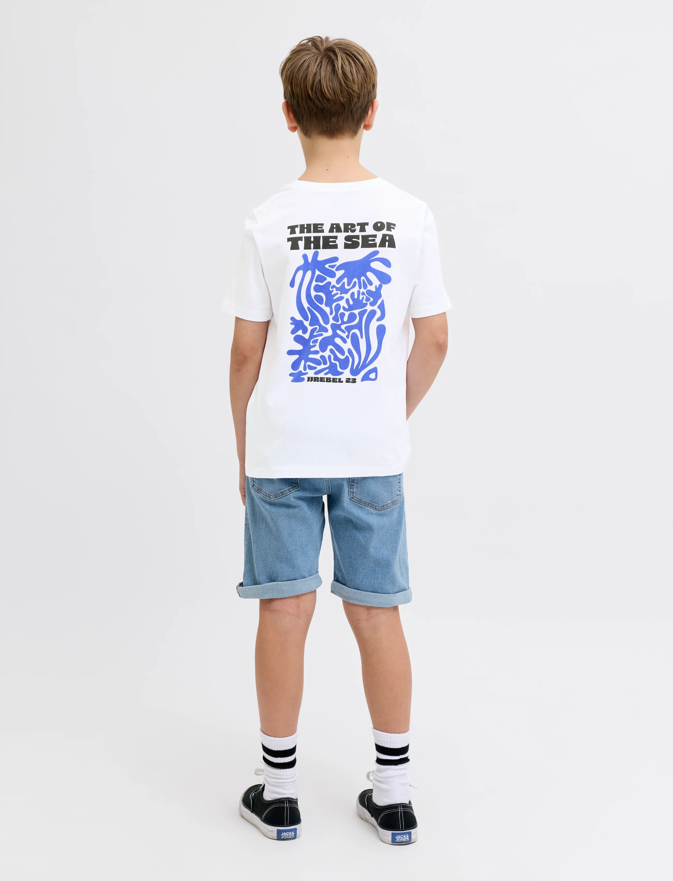 JJ REBEL - JREBANTONIO SS TEE JNR - kortærmede t-shirts - bright white - 3