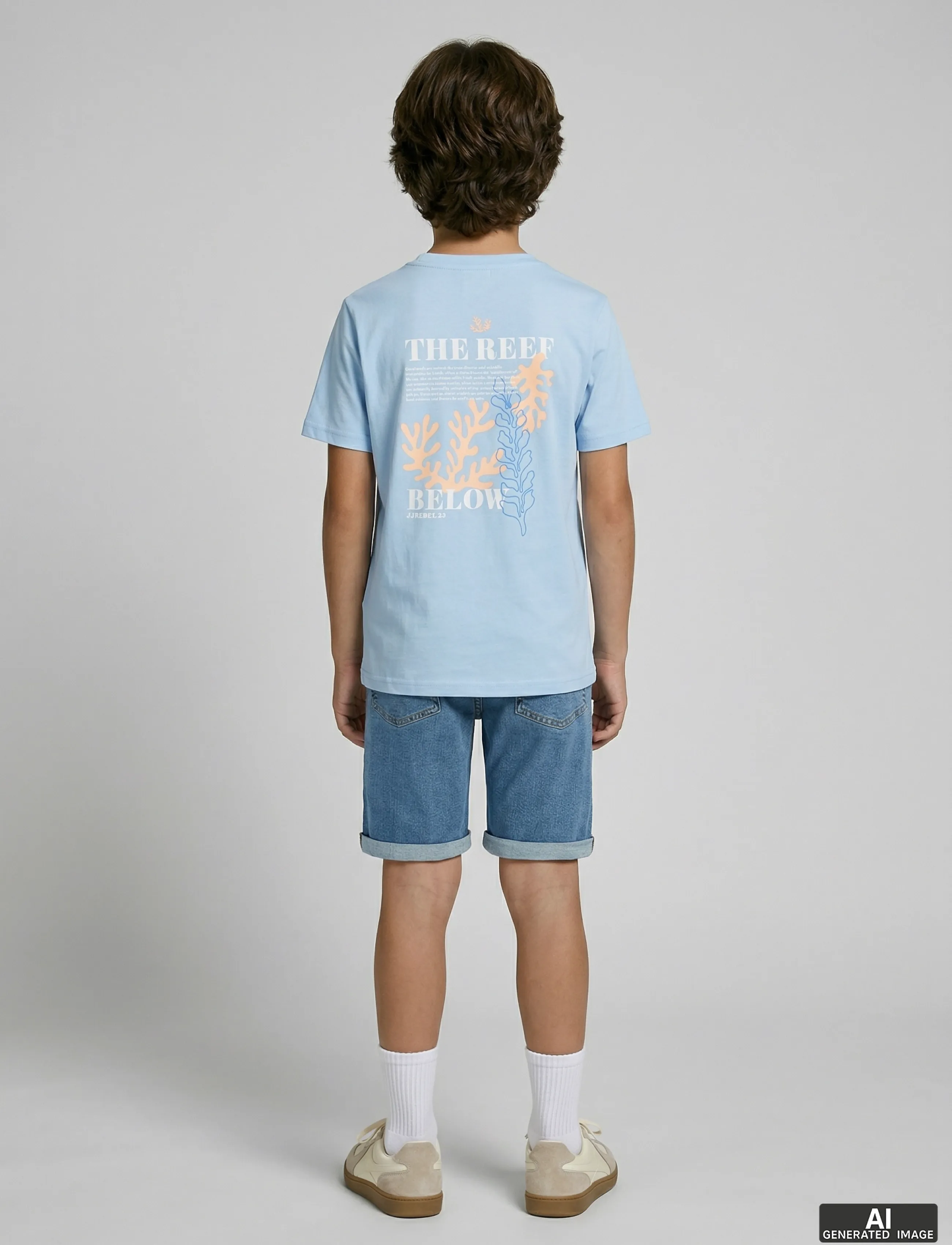 JJ REBEL - JREBANTONIO SS TEE JNR - kortærmede t-shirts - cashmere blue - 3