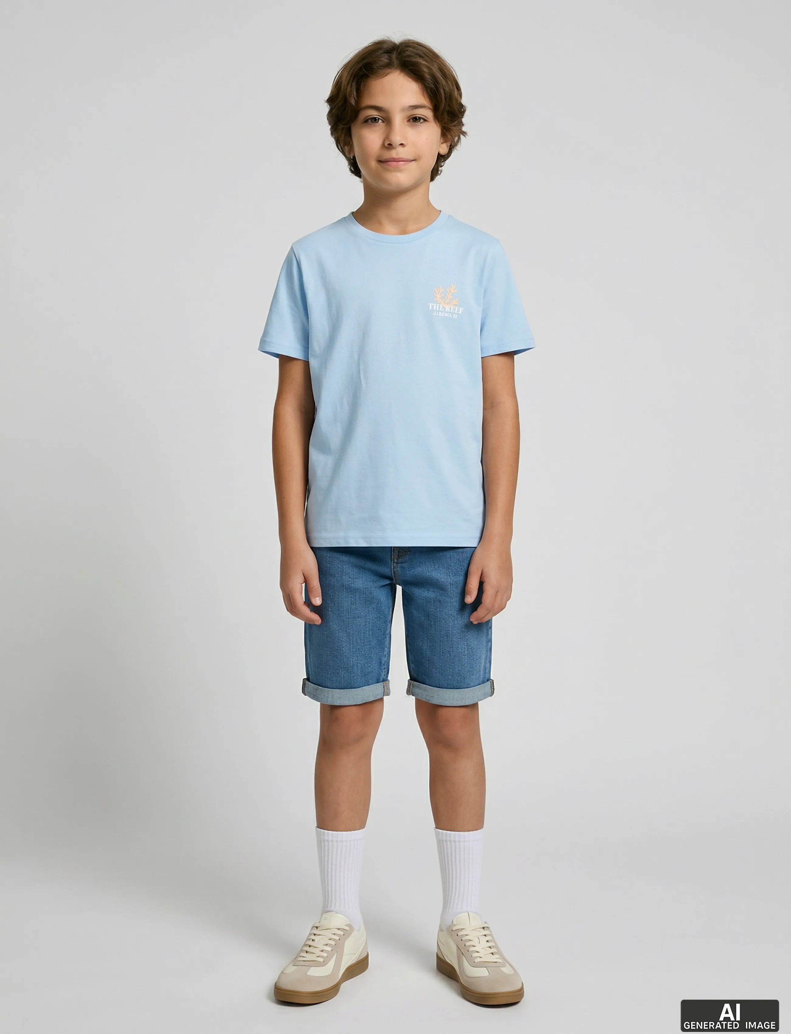 JJ REBEL - JREBANTONIO SS TEE JNR - kortærmede t-shirts - cashmere blue - 4