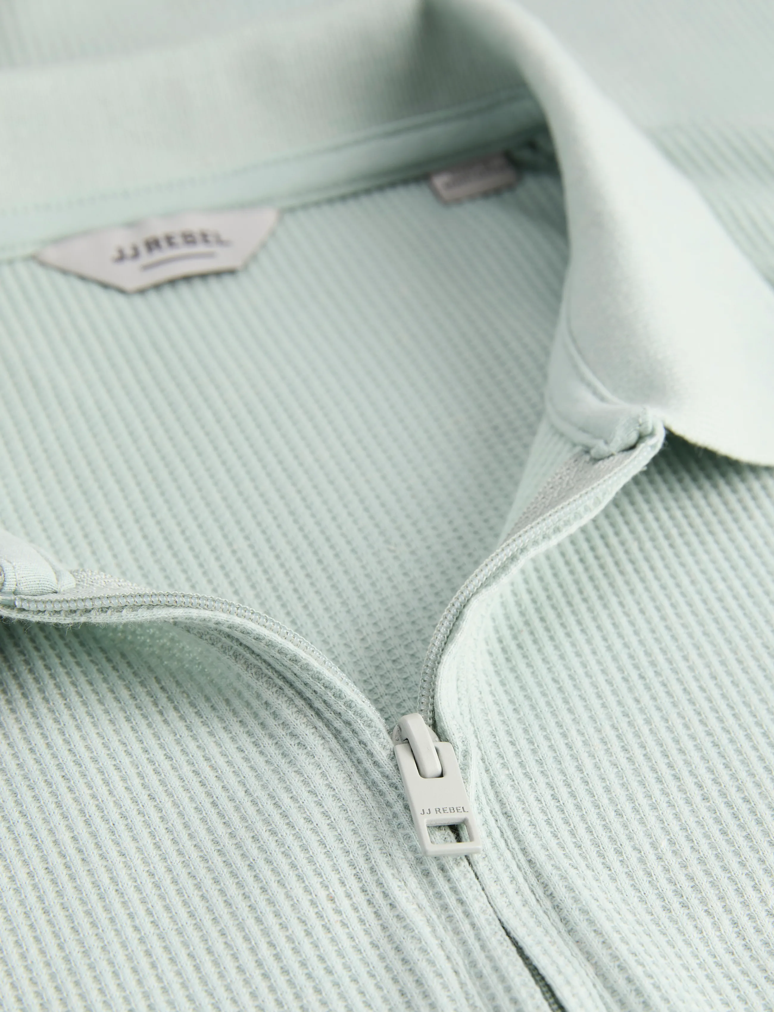 JJ REBEL - JREBARCO SS ZIP POLO - kortærmede poloer - aqua gray - 3