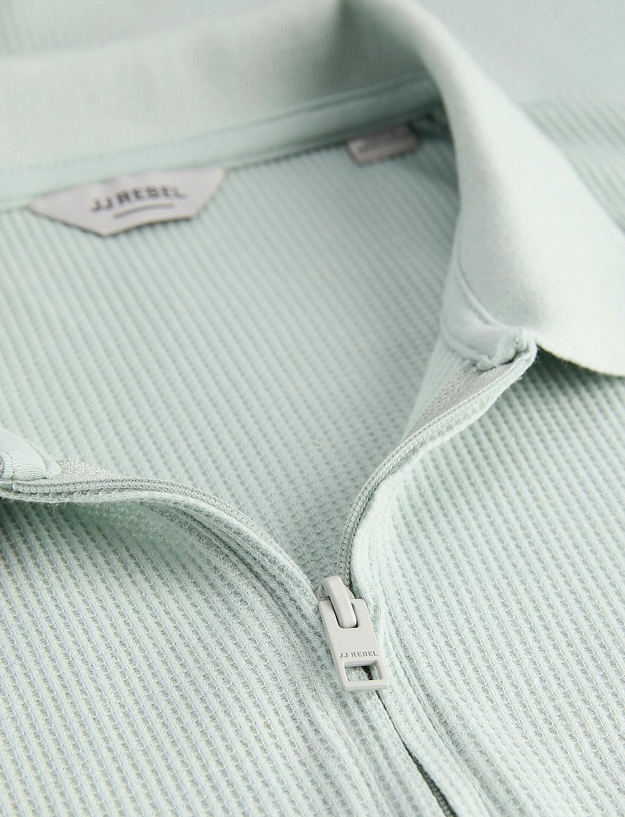 JJ REBEL - JREBARCO SS ZIP POLO - kortærmede poloer - aqua gray - 3