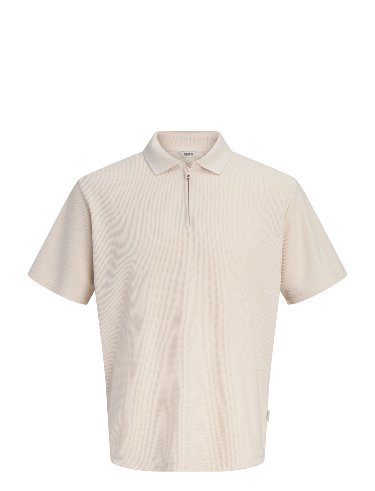JJ REBEL JREBARCO SS ZIP POLO - Poloshirts - MOONBEAM / cream