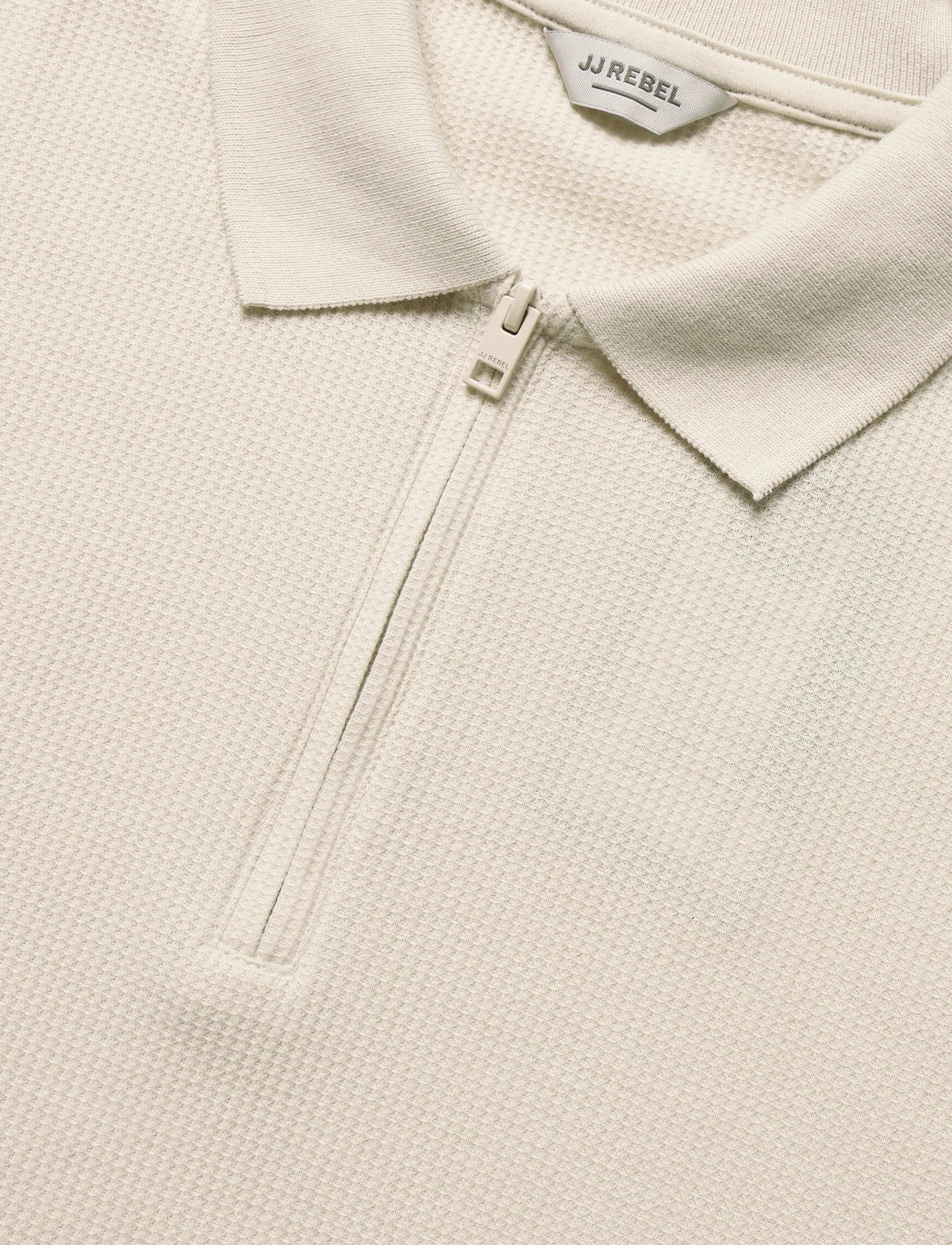 JJ REBEL - JREBARCO SS ZIP POLO - moonbeam - 2