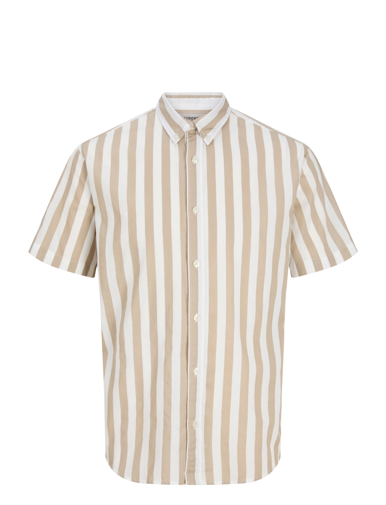 JJ REBEL JREBALFRED STRIPE SS SHIRT - Skjortor - CROCKERY / beige