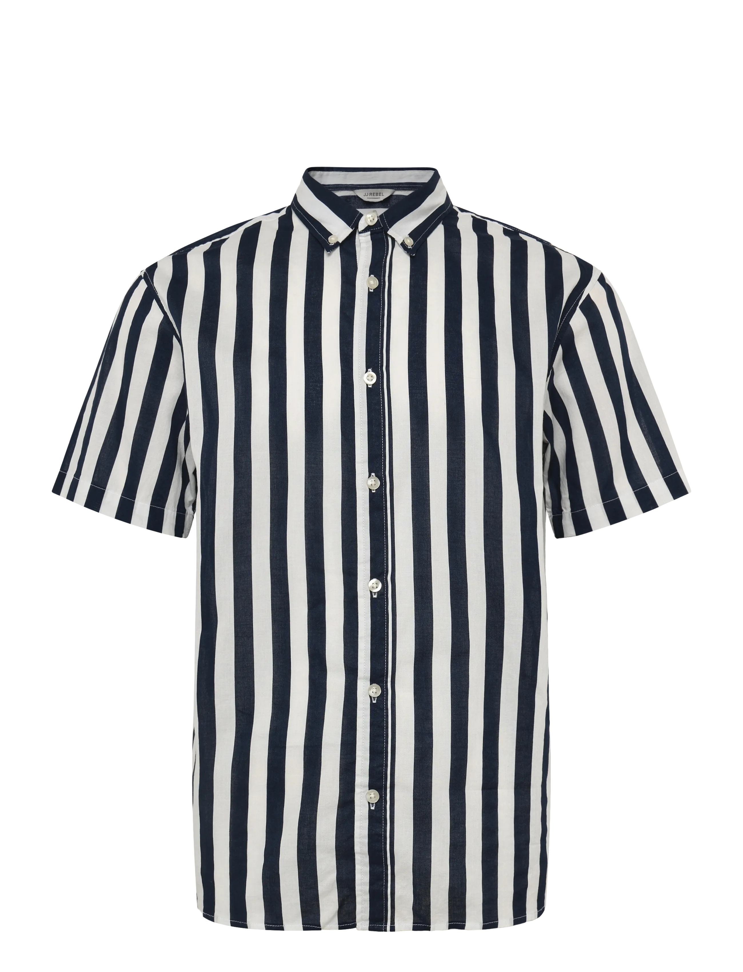 JJ REBEL JREBALFRED STRIPE SS SHIRT - Skjorter - NAVY BLAZER / navy