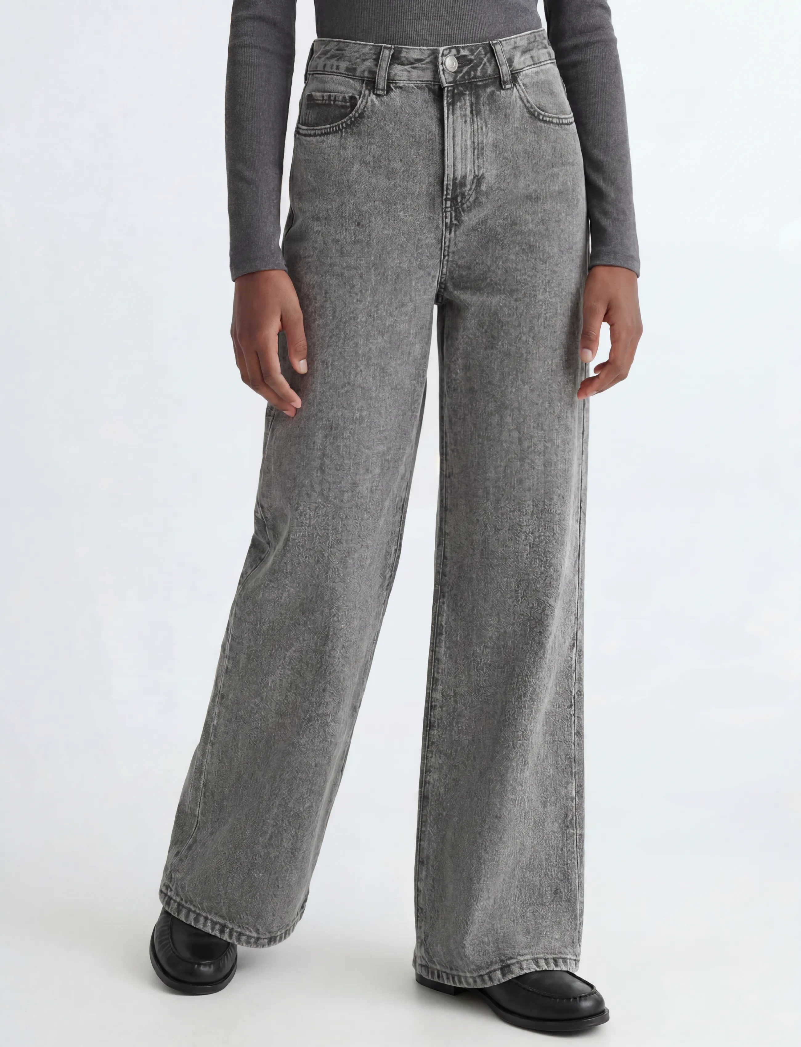 JJXX Kids JXTOKYO WIDE R6119 DNM GRL BN - Wide leg jeans - GREY DENIM / grey
