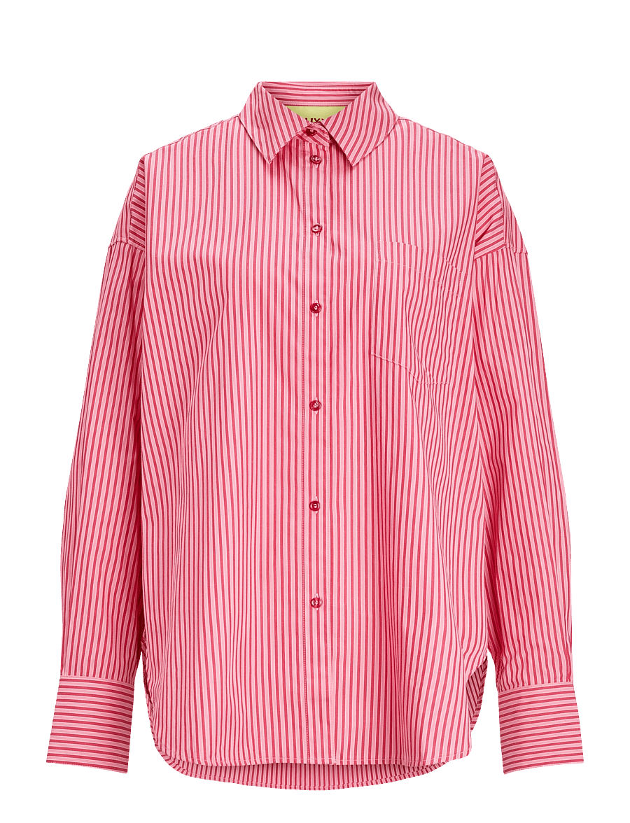 JJXX Kids - JXJAMIE RELAXED POPLIN SHIRT WVN GRL SN - langærmede skjorter - cerise - 0