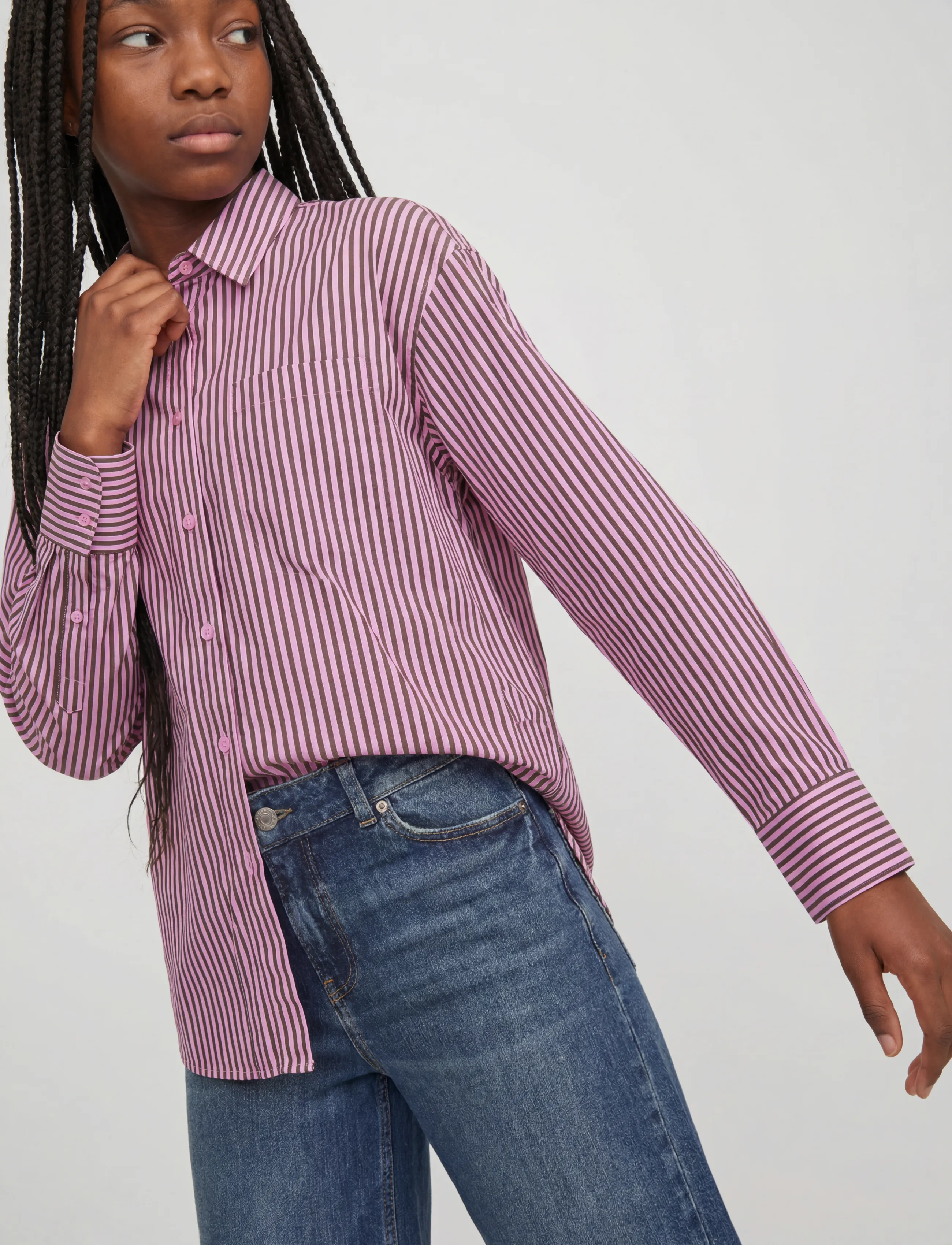 JJXX Kids - JXJAMIE RELAXED POPLIN SHIRT WVN GRL SN - langærmede skjorter - orchid smoke - 5