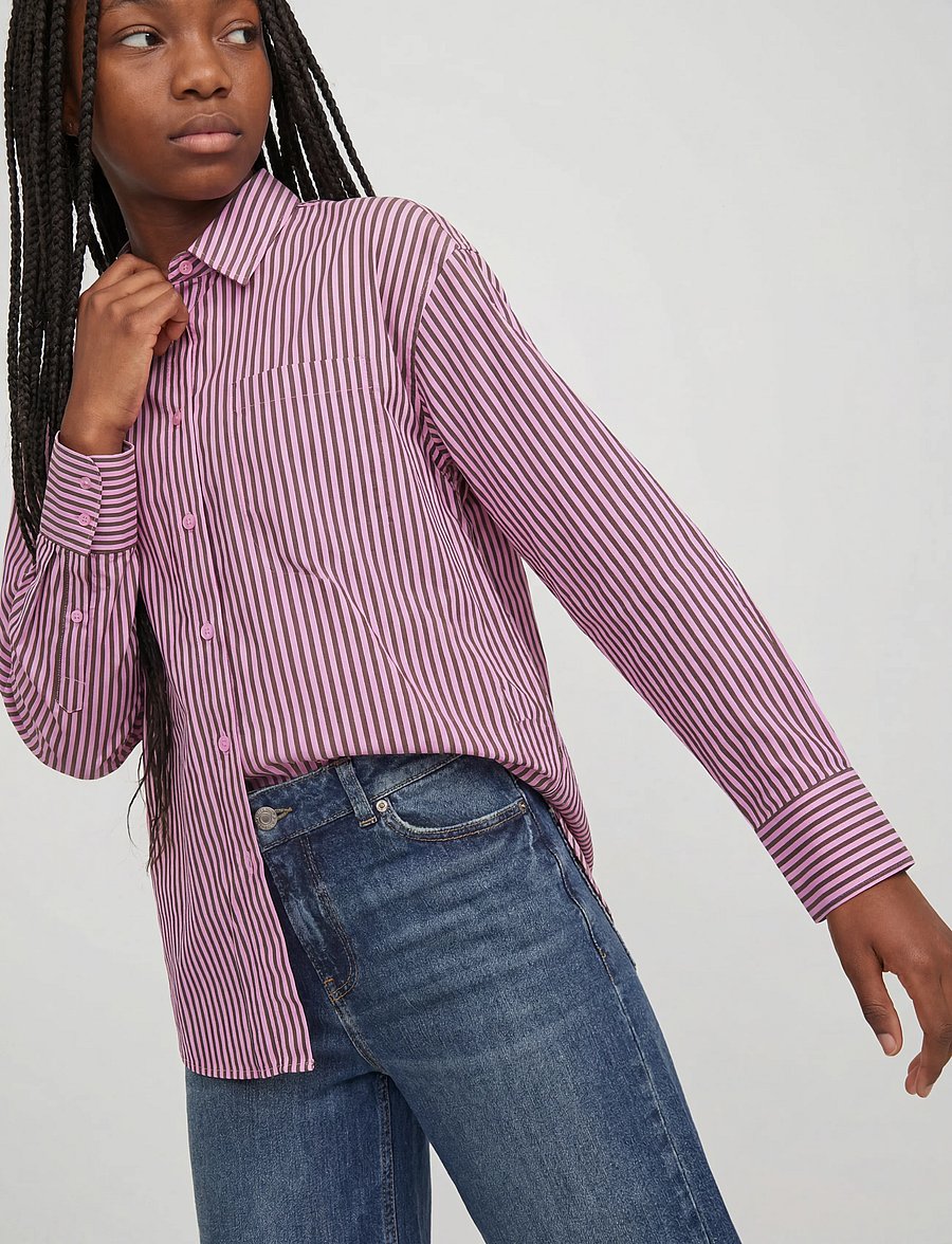 JJXX Kids - JXJAMIE RELAXED POPLIN SHIRT WVN GRL SN - langærmede skjorter - orchid smoke - 5