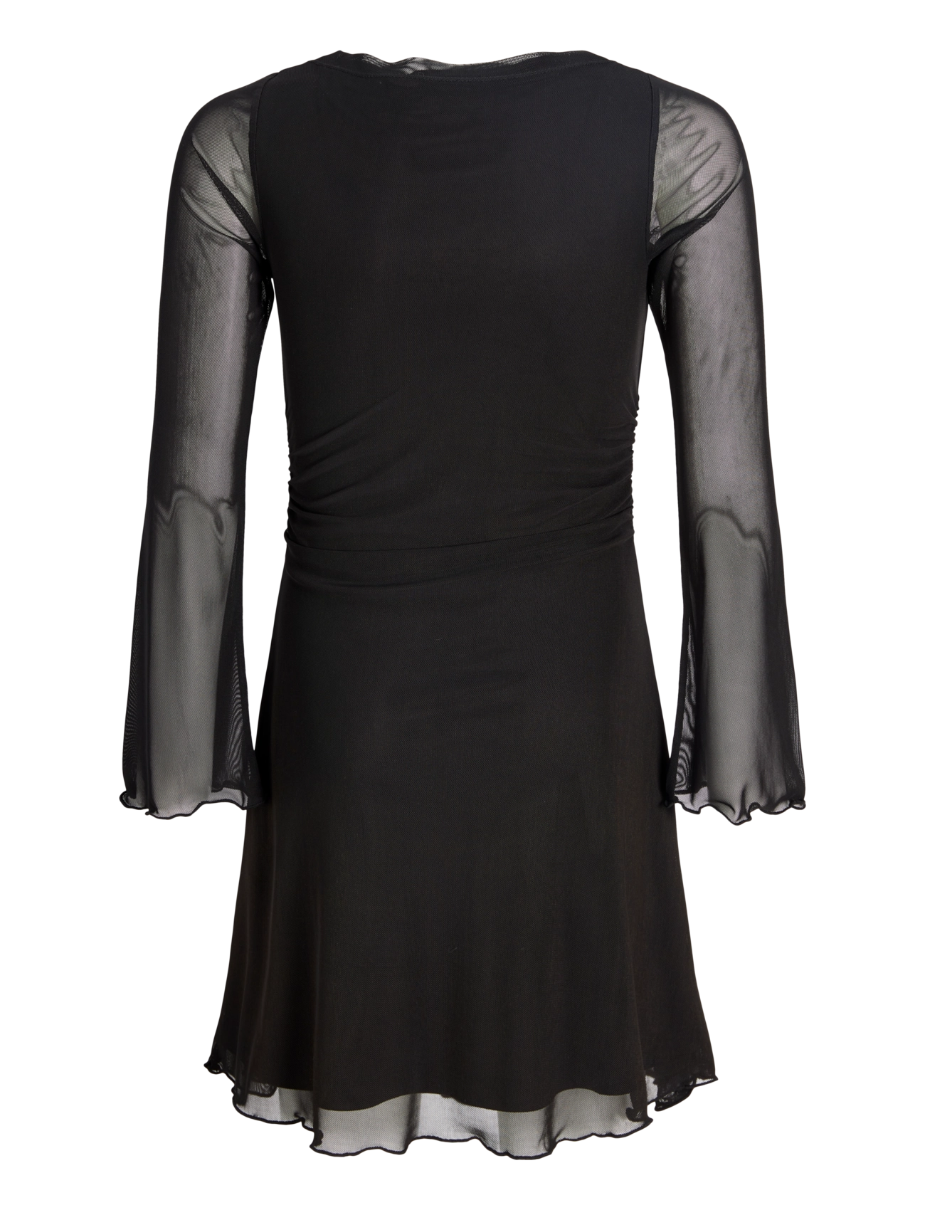 JJXX Kids - JXMINNA MESH LS DRESS WVN SN GRL - pikkade varrukatega vabaajakleidid - black - 2