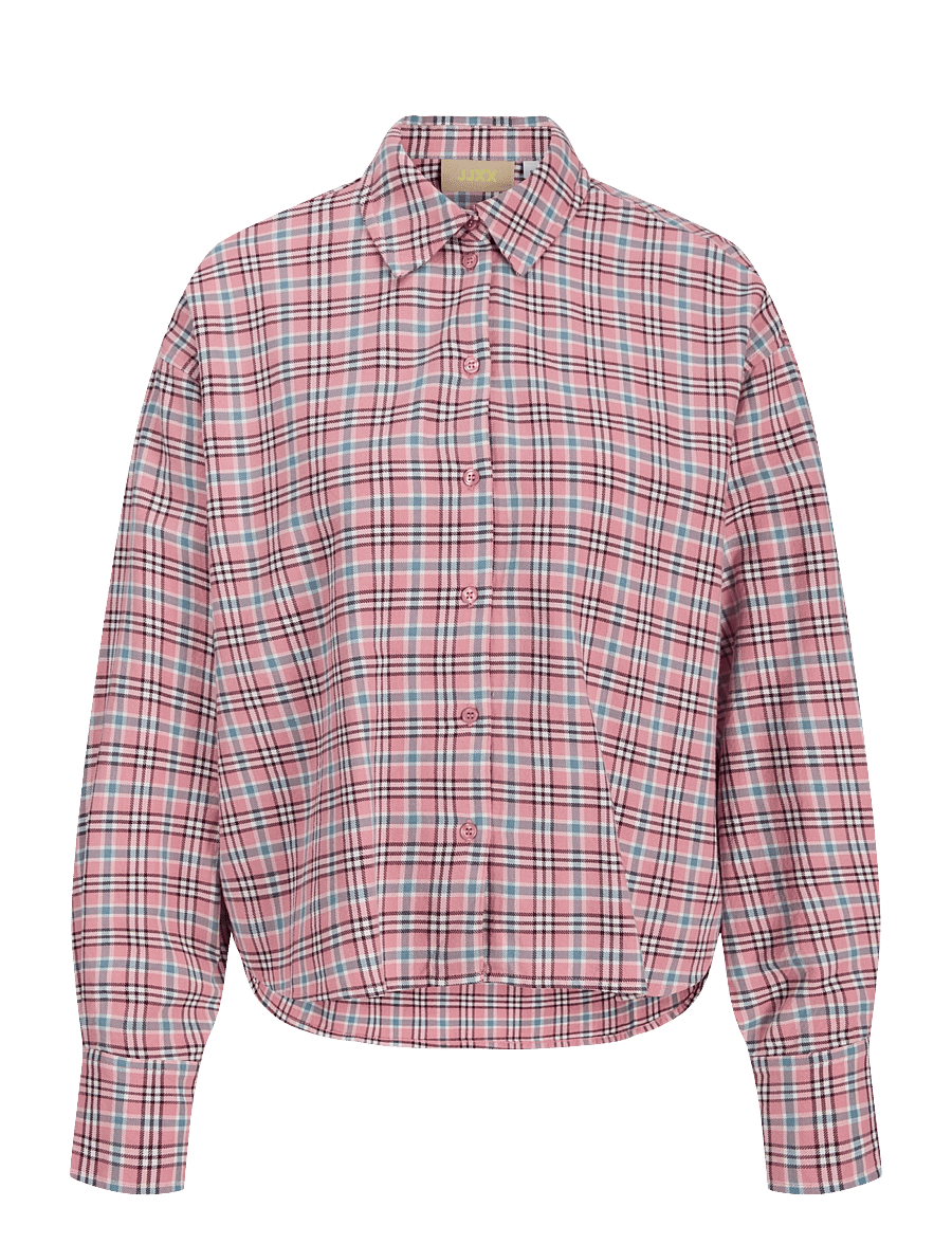 JJXX Kids - JXJAMIE CHECK FLANNEL LS SHORT WVN GRL - pikkade varrukatega särgid - orchid smoke - 0