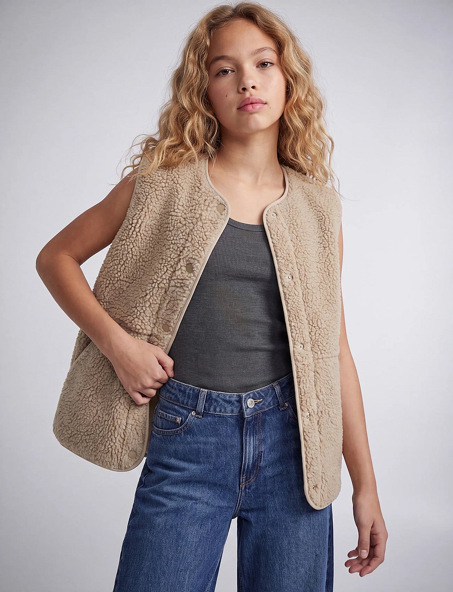 JJXX Kids - JXVERA TEDDY VEST OTW GRL SN - einkaufen nach alter von - humus - 5