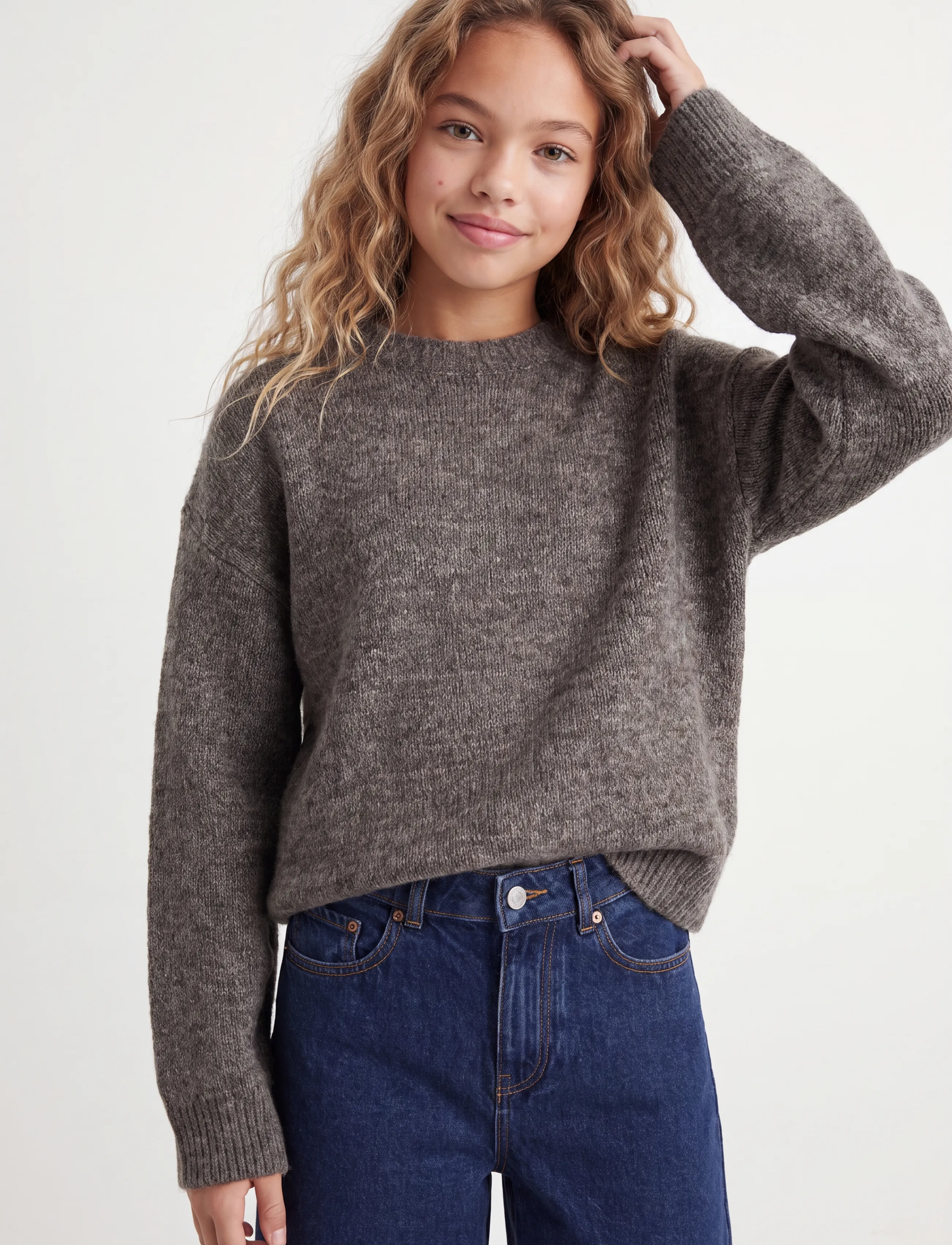 JJXX Kids - JXLOU CREW NECK KNIT GRL - džemprid - driftwood - 5