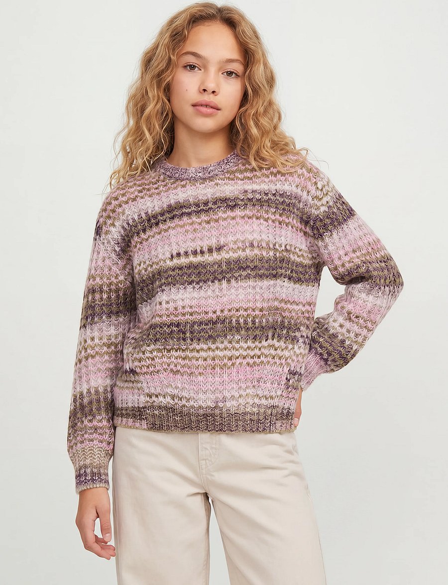 JJXX Kids - JXSIMONE SPACE DYE CREW NECK KNIT GRL - džemprid - green moss - 0