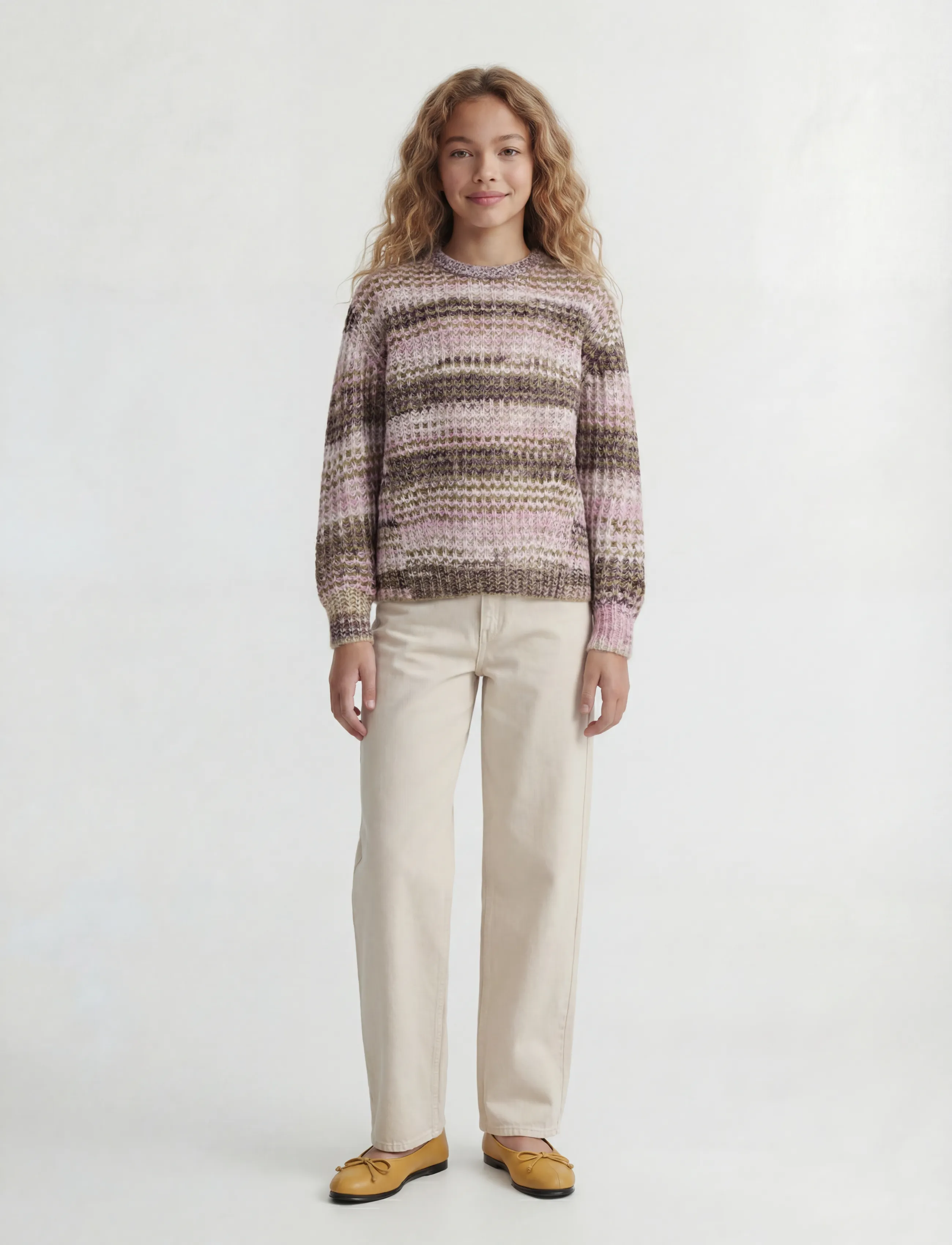 JJXX Kids - JXSIMONE SPACE DYE CREW NECK KNIT GRL - džemprid - green moss - 4