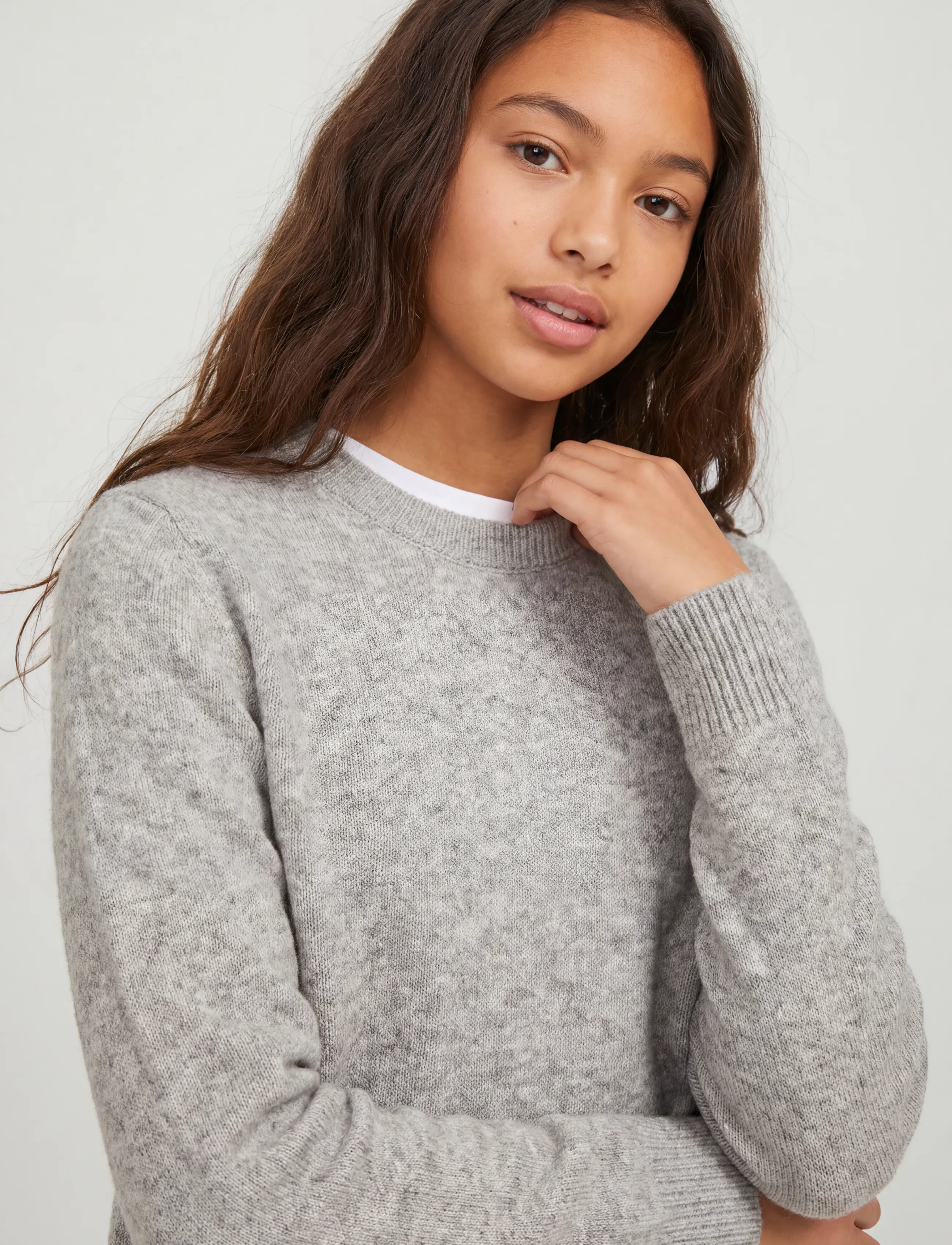 JJXX Kids - JXELBA CREW NECK KNIT SN GRL - džemprid - light grey melange - 5
