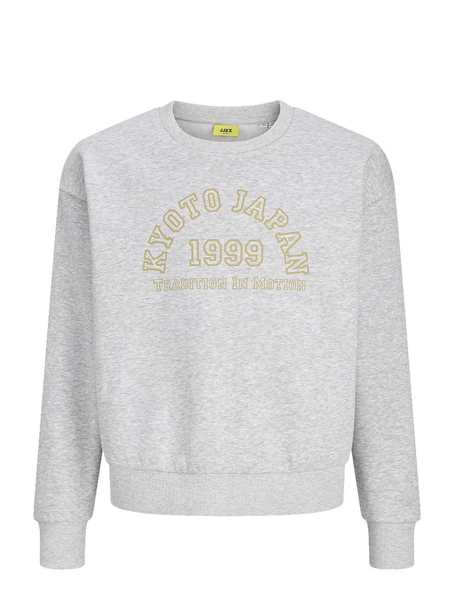 JJXX Kids - JXMERLE SHORT LS CREW SWT LN NOOS GRL - sweatshirts - light grey melange - 1
