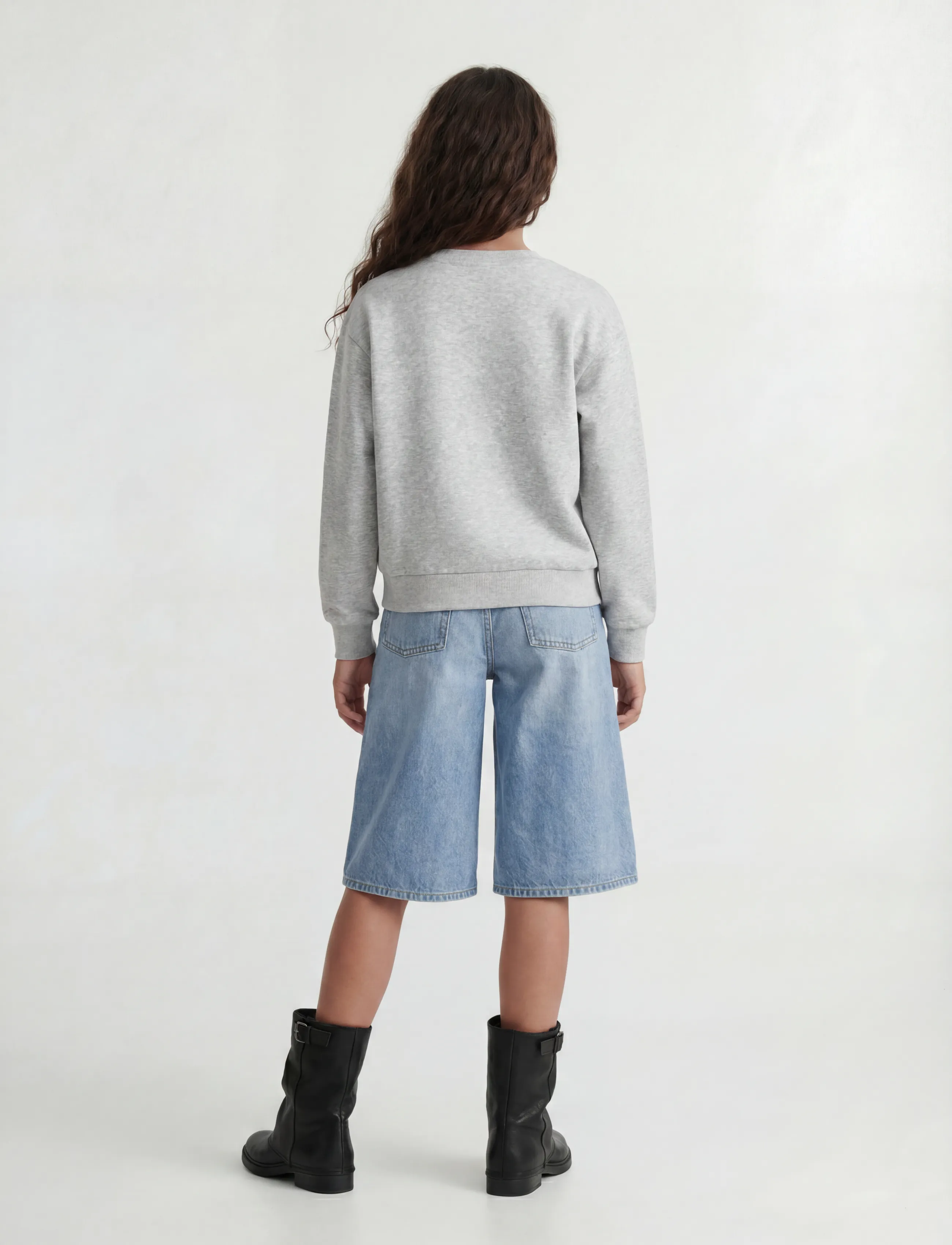 JJXX Kids - JXMERLE SHORT LS CREW SWT LN NOOS GRL - sweatshirts - light grey melange - 3