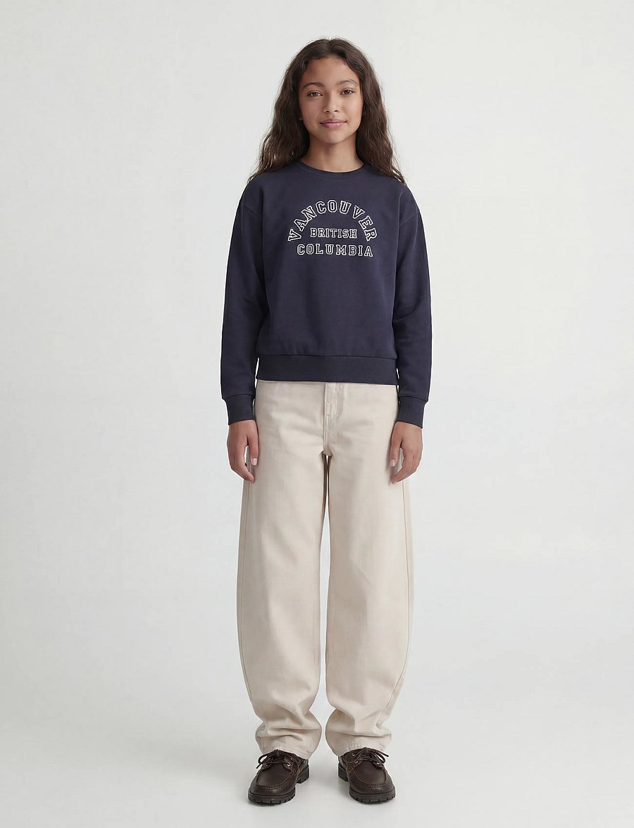 JJXX Kids - JXMERLE SHORT LS CREW SWT LN NOOS GRL - sweatshirts - night sky - 4