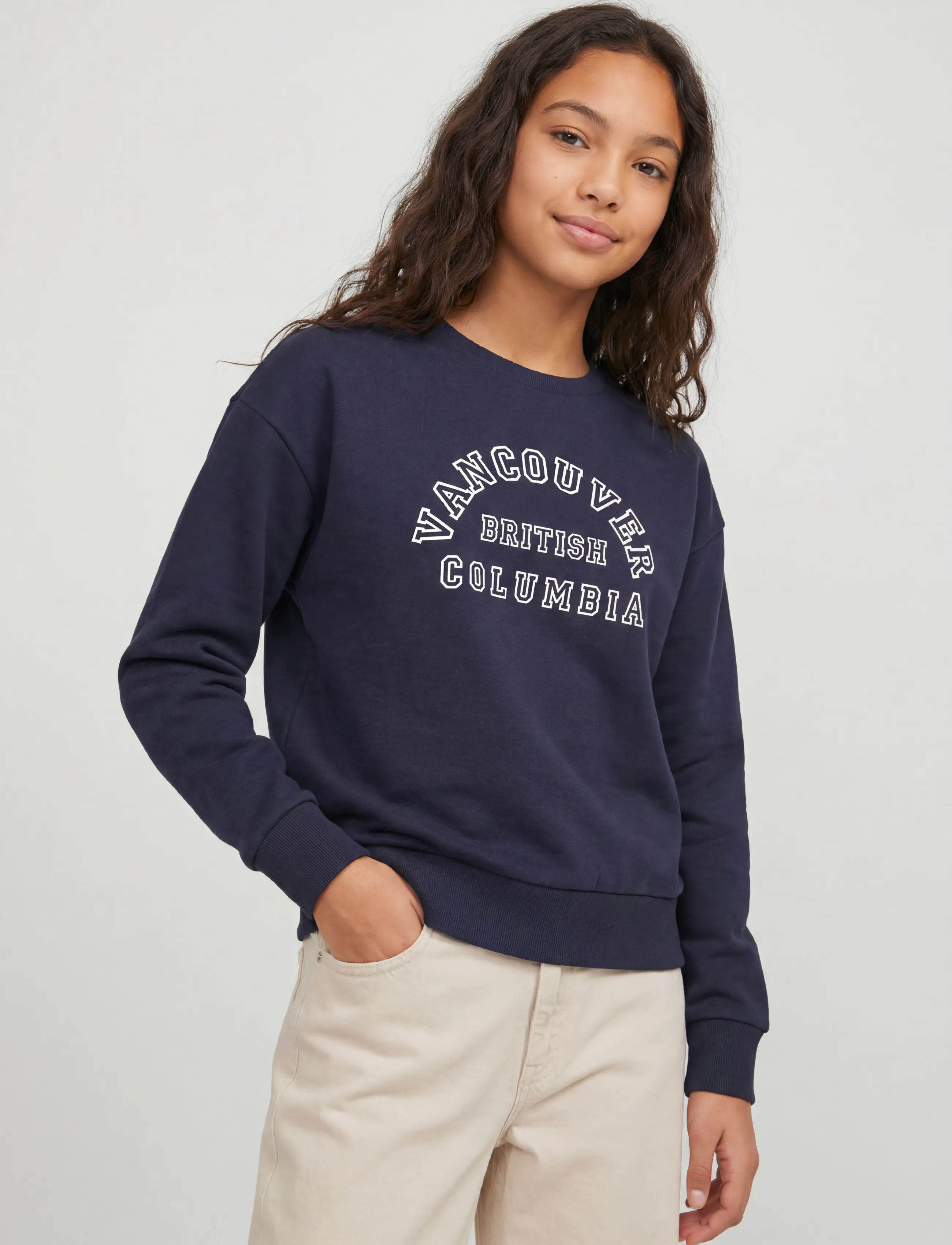 JJXX Kids - JXMERLE SHORT LS CREW SWT LN NOOS GRL - sweatshirts - night sky - 5
