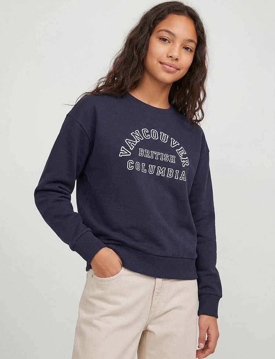 JJXX Kids - JXMERLE SHORT LS CREW SWT LN NOOS GRL - sweatshirts - night sky - 5