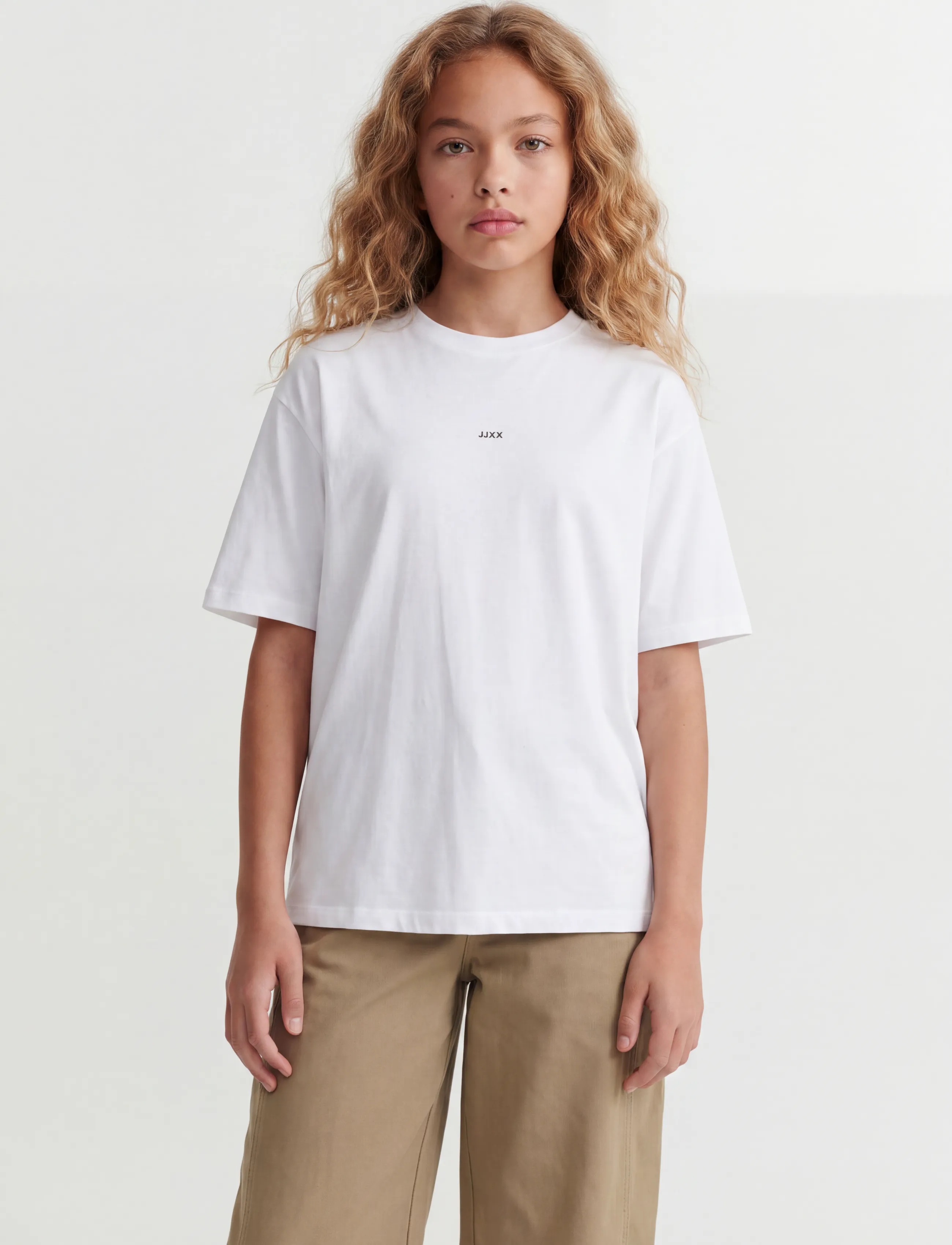 JJXX Kids Jxandrea Ss Logo Tee Jrs Sn Grl, 140, T-shirts, Weiß - Short-sleeved, Kinder