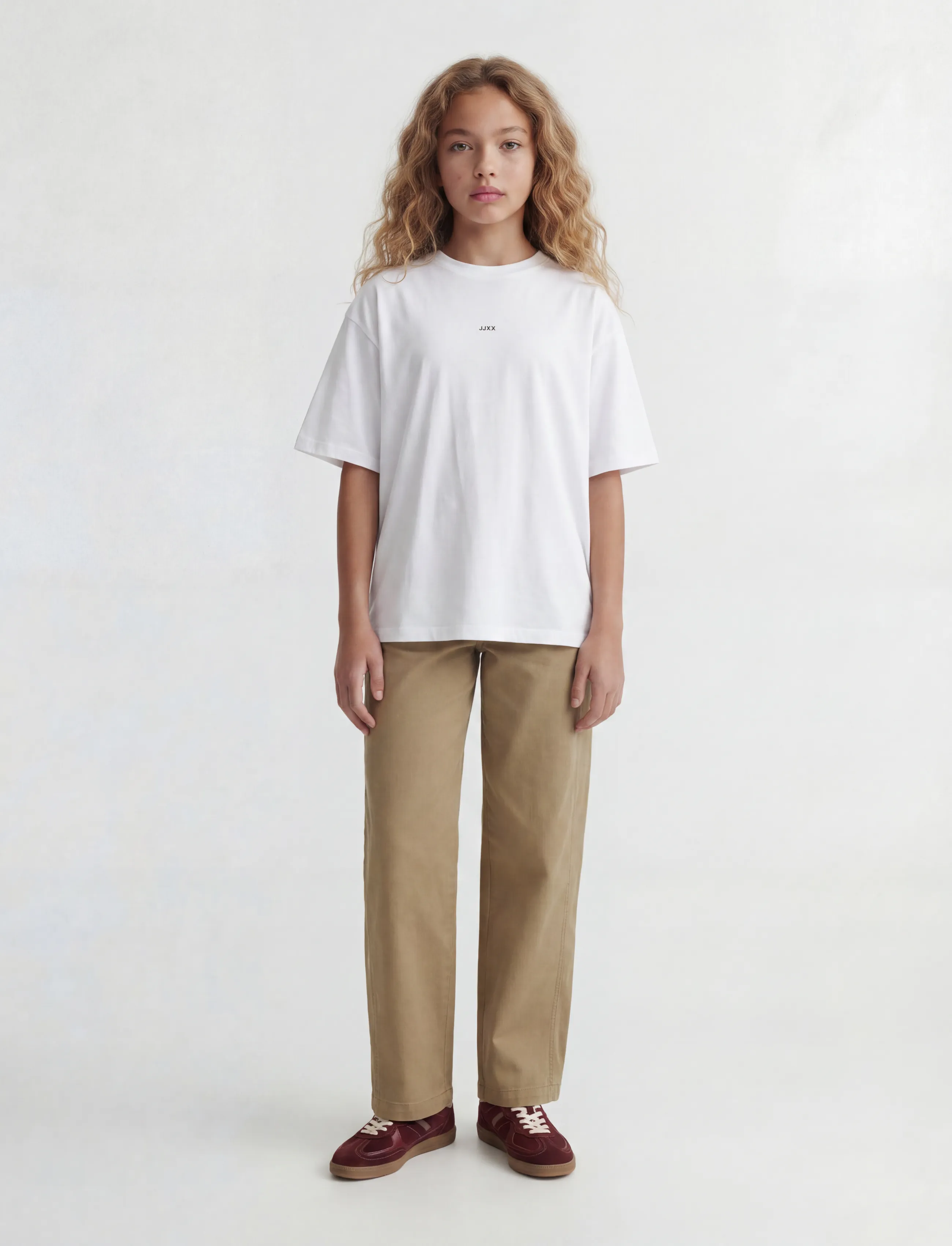 JJXX Kids - JXANDREA SS LOGO TEE JRS SN GRL - kortærmede t-shirts - bright white - 4