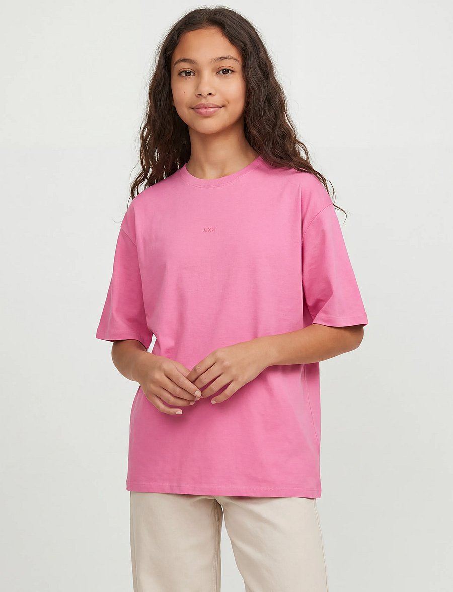 JJXX Kids - JXANDREA SS LOGO TEE JRS SN GRL - kortärmade t-shirts - carmine rose - 0