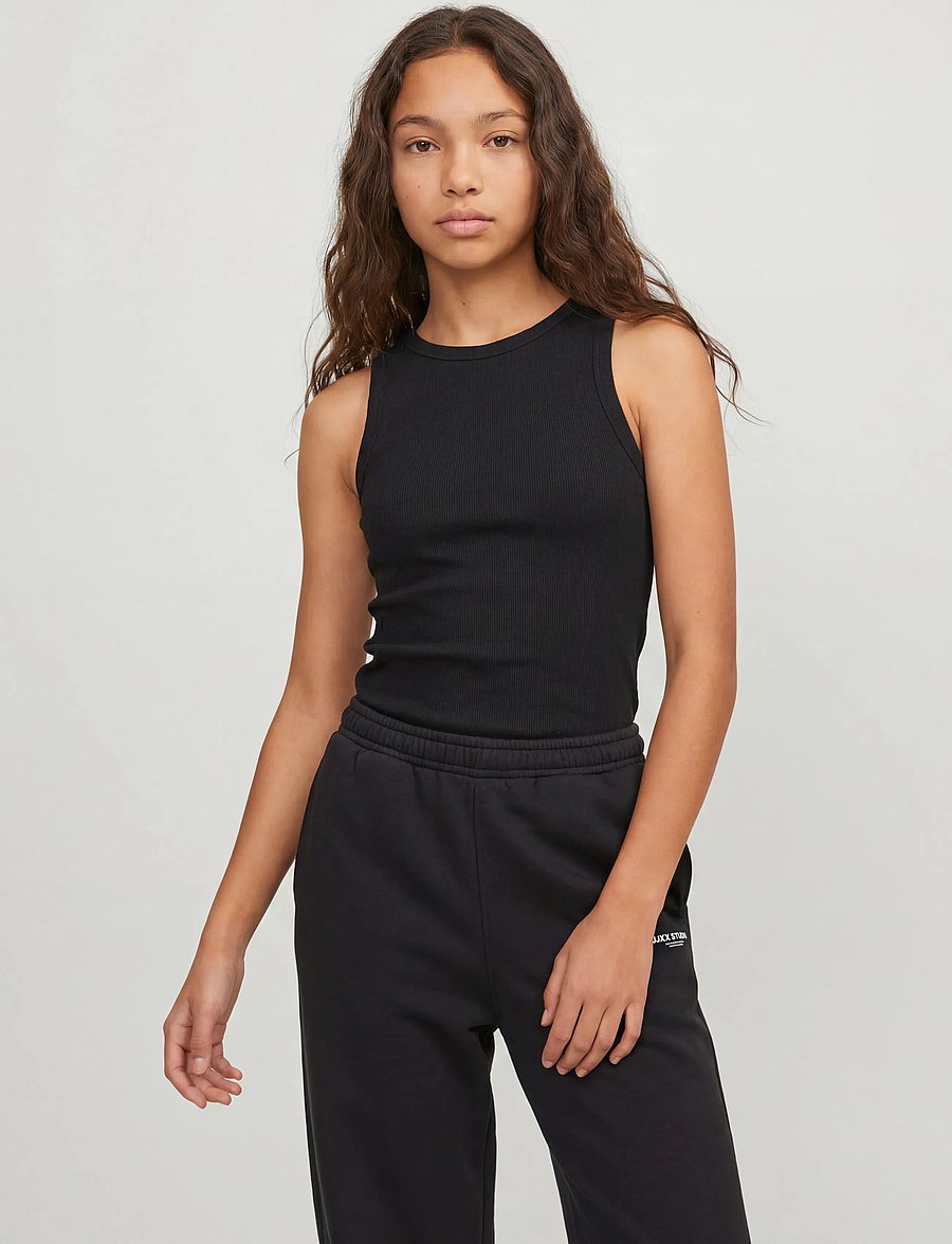 JJXX Kids - JXFRIDA SL U-NECK TOP JRS NOOS GRL - débardeurs - black - 0