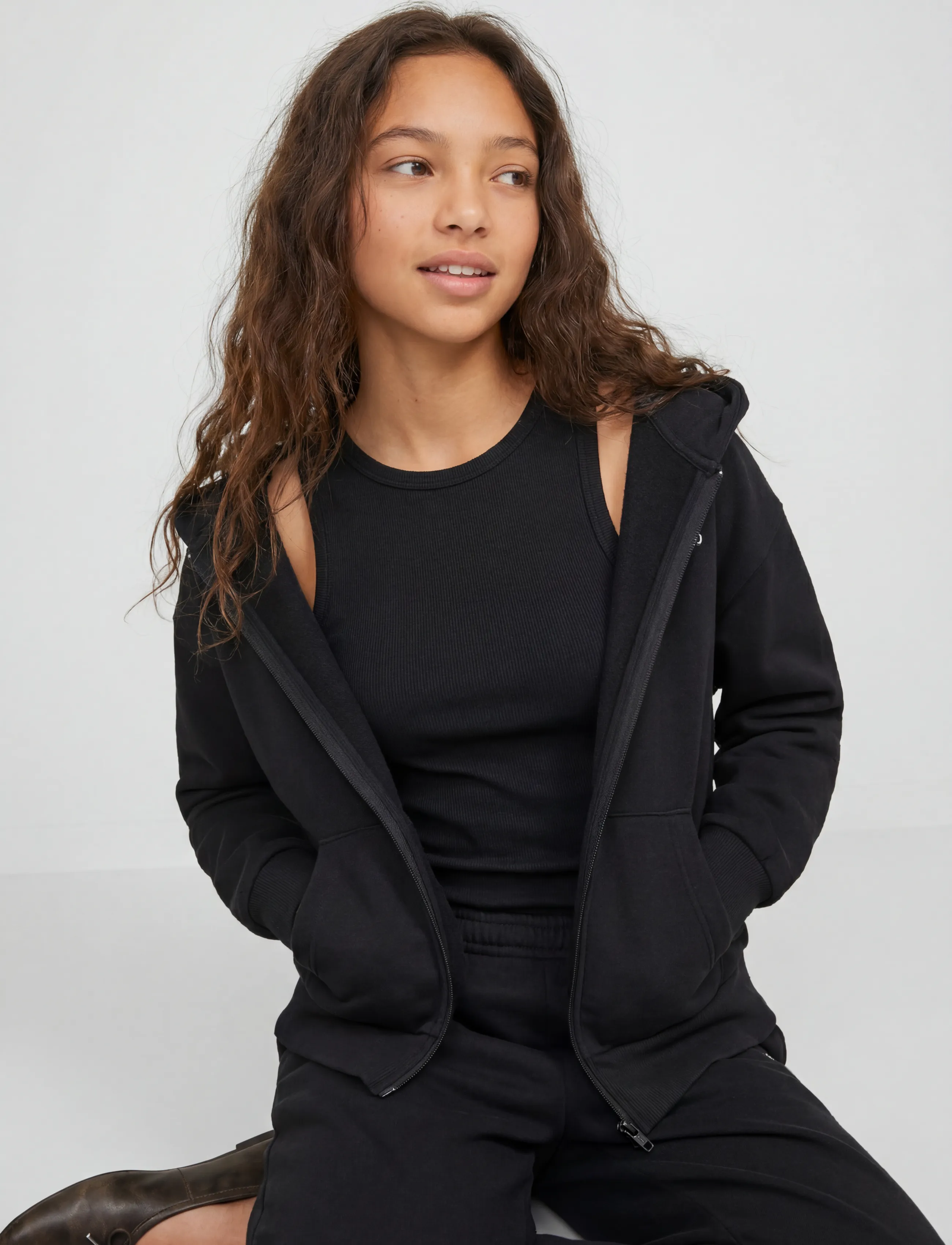 JJXX Kids - JXFRIDA SL U-NECK TOP JRS NOOS GRL - débardeurs - black - 5