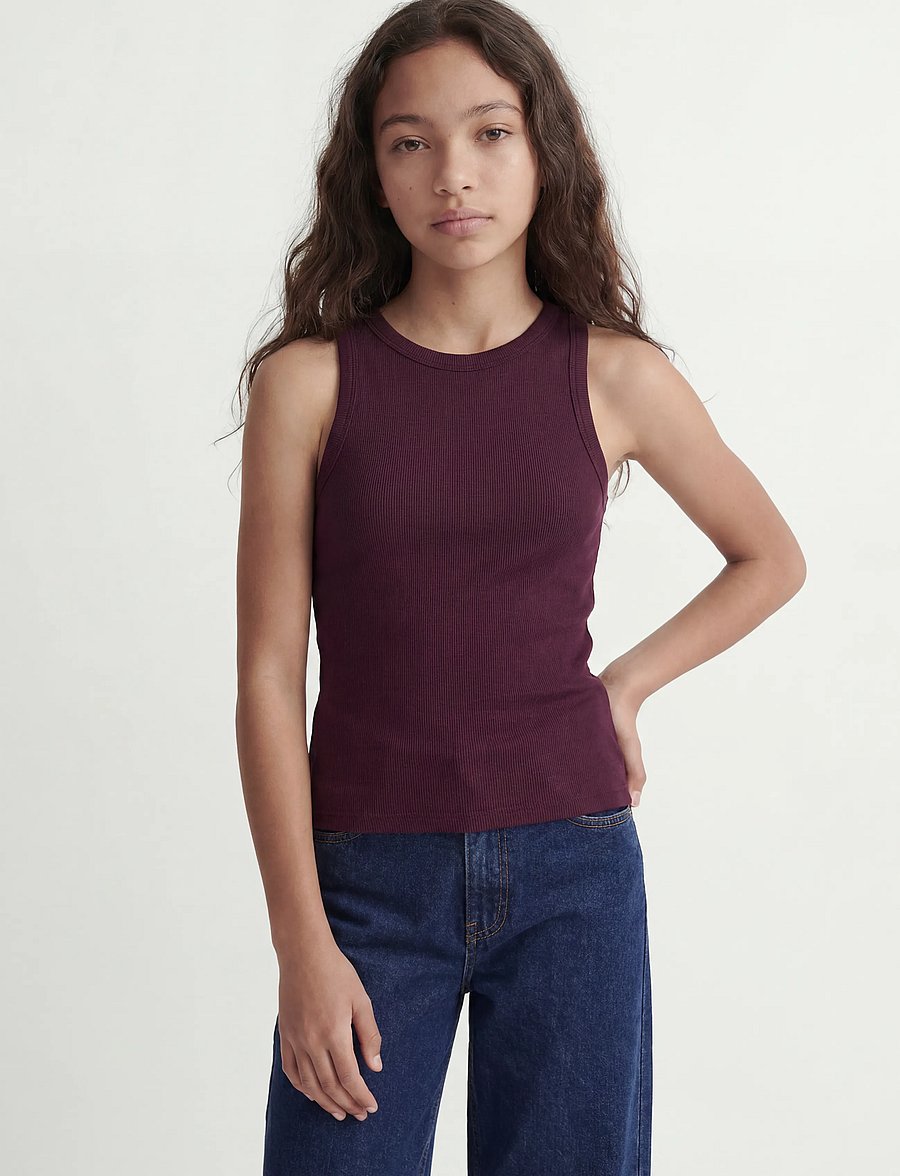 JJXX Kids - JXFRIDA SL U-NECK TOP JRS NOOS GRL - Ærmeløs undertrøje - winetasting - 0
