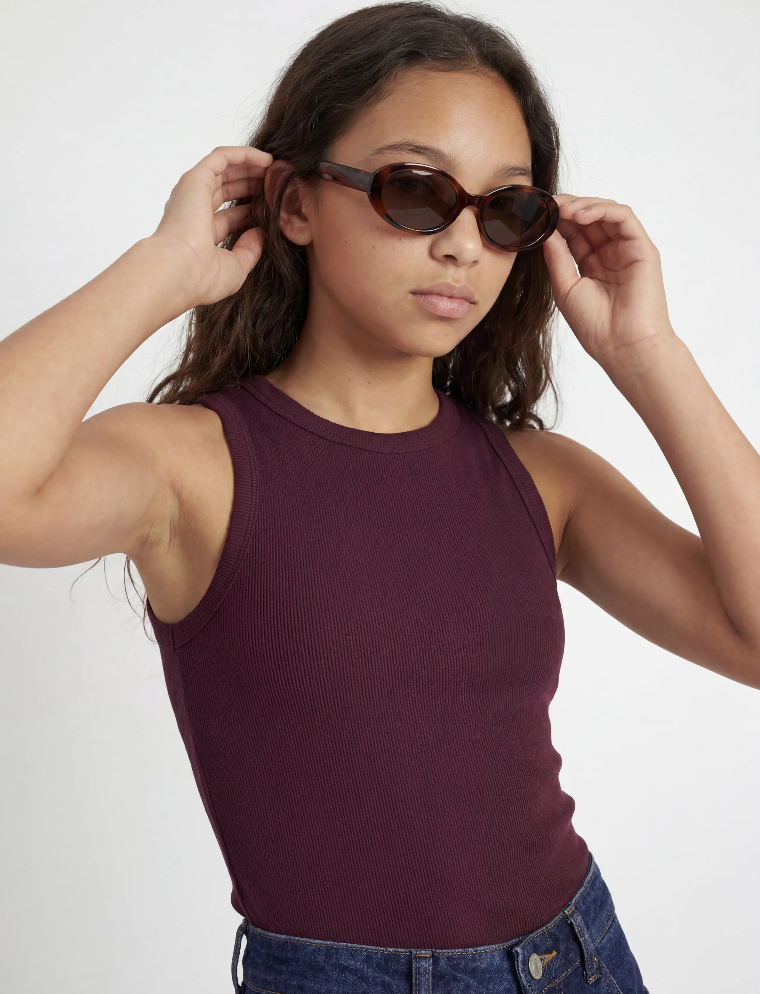 JJXX Kids - JXFRIDA SL U-NECK TOP JRS NOOS GRL - Ærmeløs undertrøje - winetasting - 5