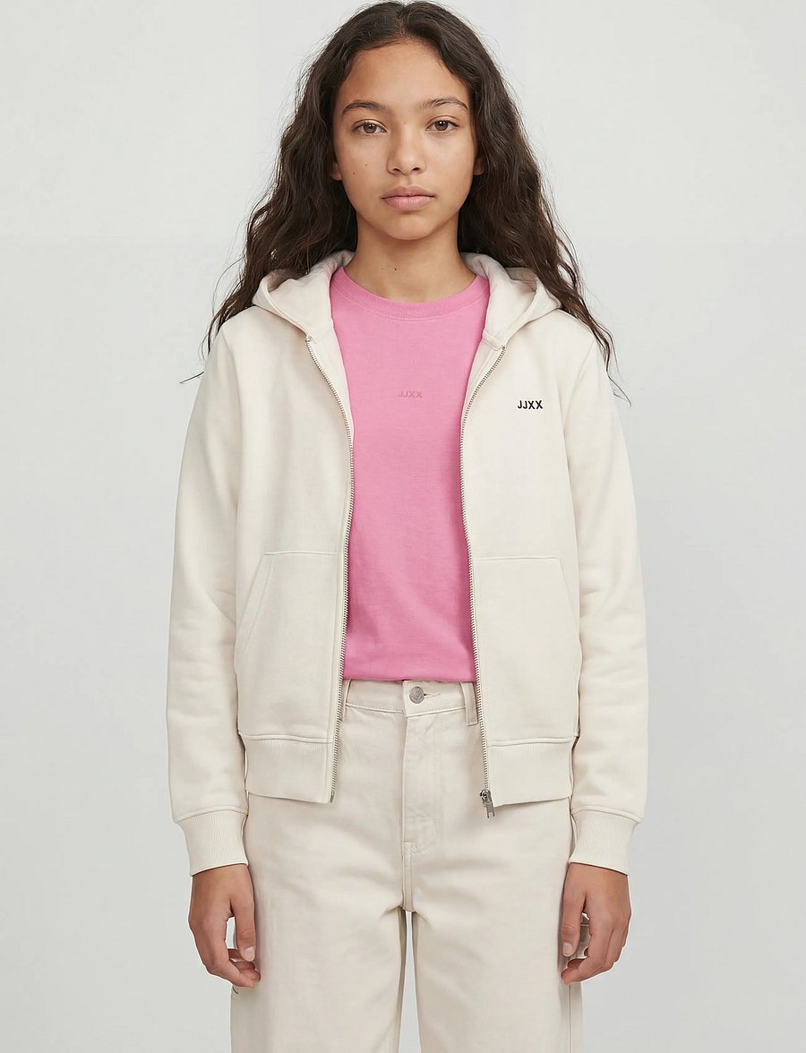 JJXX Kids - JXABBIE LS EVERY ZIP HOOD SWT NOOS GRL - leichte jacken - moonbeam - 0