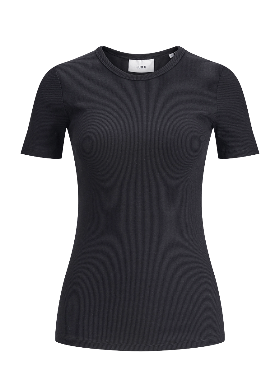 JJXX Kids - JXFRANKIE STR SS RIB TEE JRS NOOS GRL - kortärmade t-shirts - black - 1